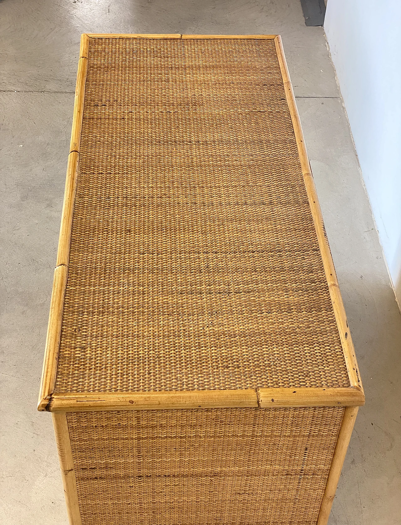 Bamboo chest of drawers by Dal Vera, 70s 7
