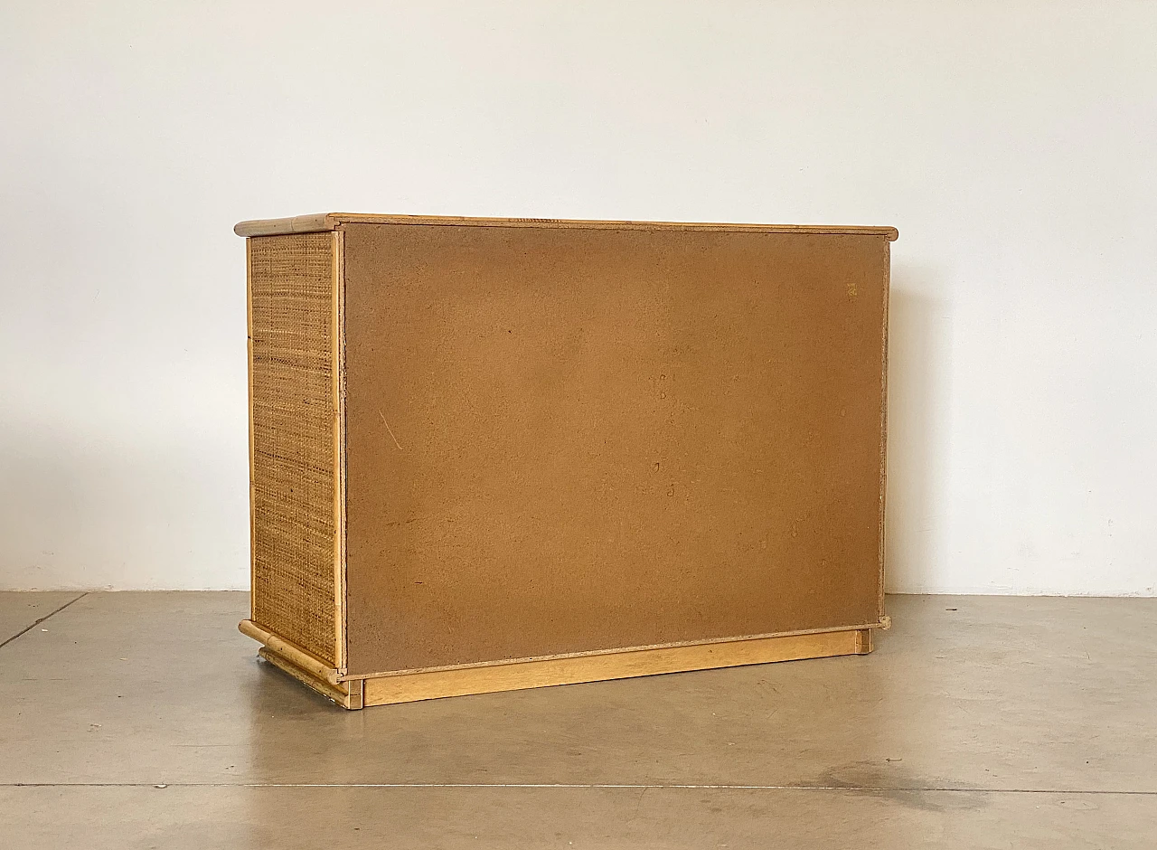 Bamboo chest of drawers by Dal Vera, 70s 9