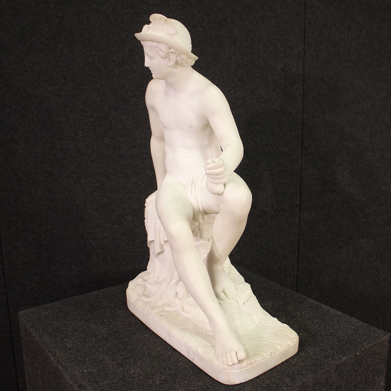 Mercury, Neoclassic Carrara marble sculpture, 19th century 5
