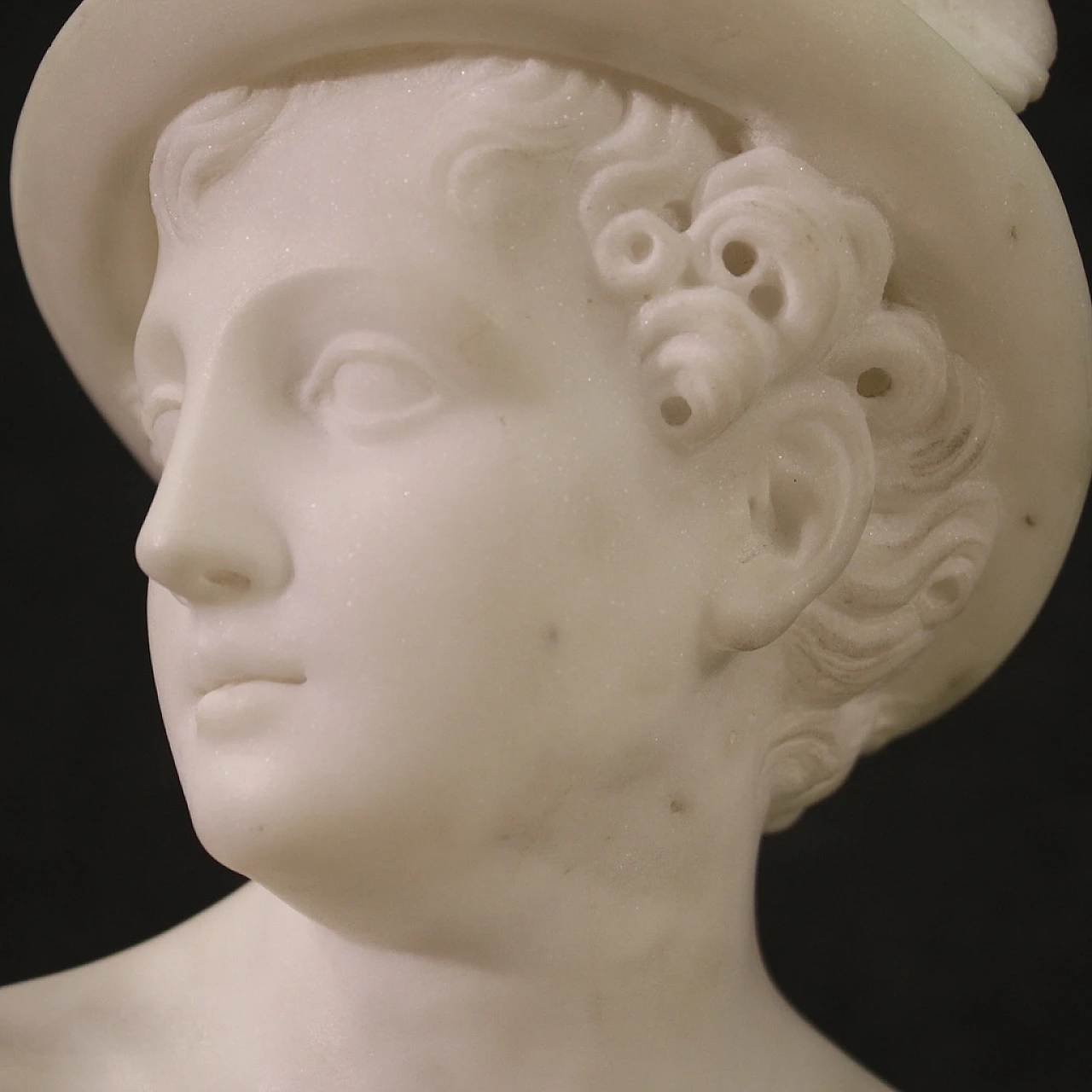 Mercury, Neoclassic Carrara marble sculpture, 19th century 7