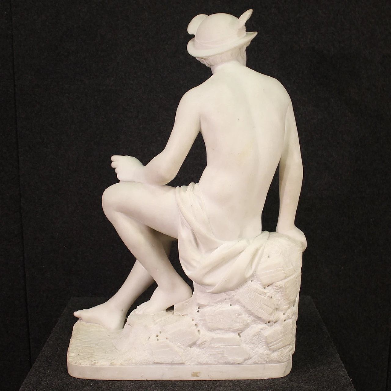 Mercury, Neoclassic Carrara marble sculpture, 19th century 8