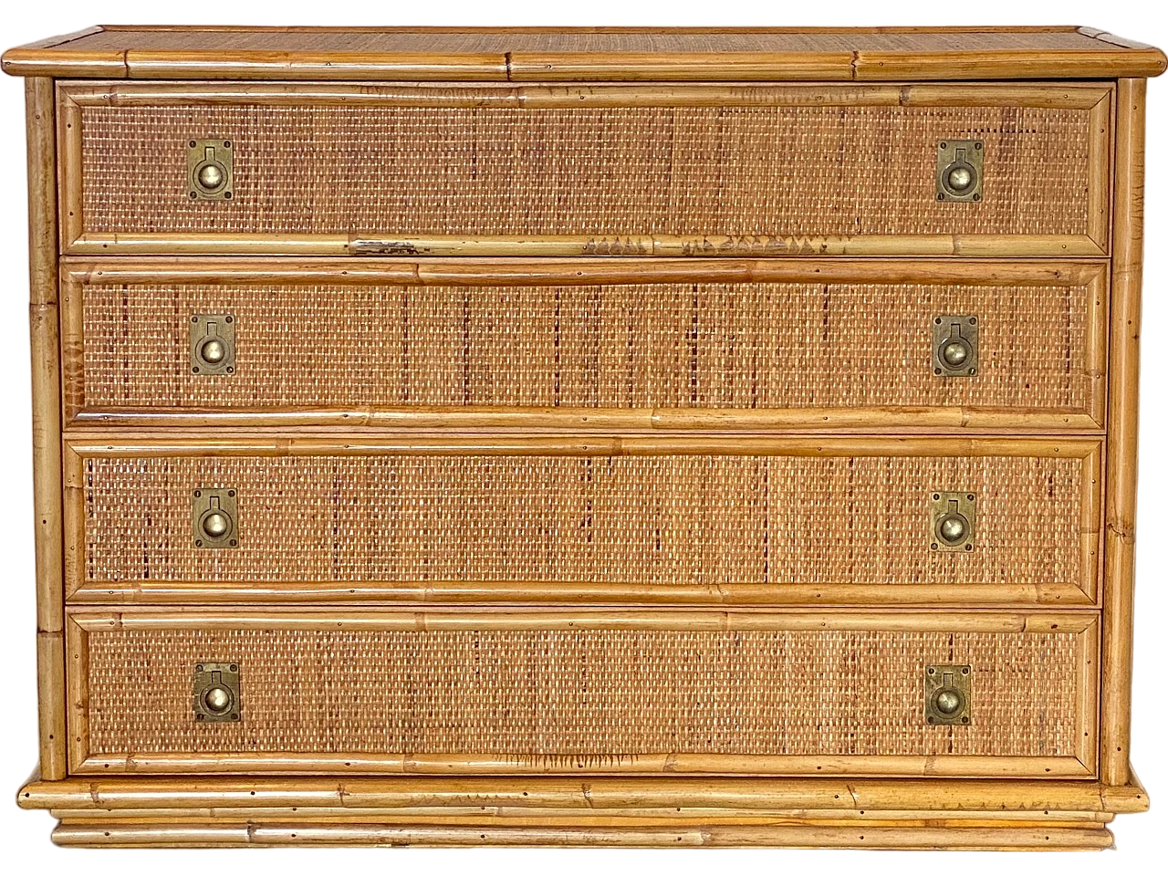 Bamboo chest of drawers by Dal Vera, 70s 10