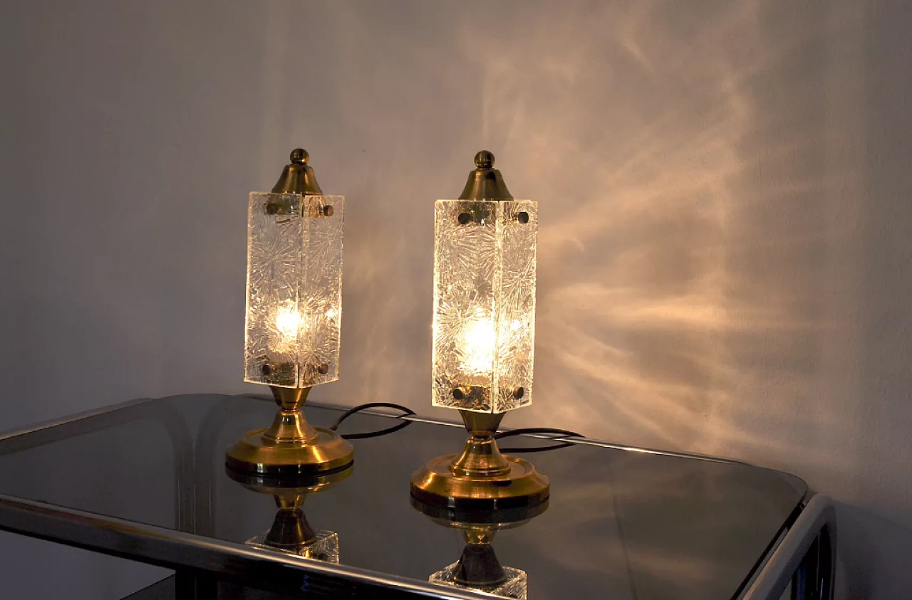 Coppia di lampade in cristallo di Kinkeldey, anni '60 3