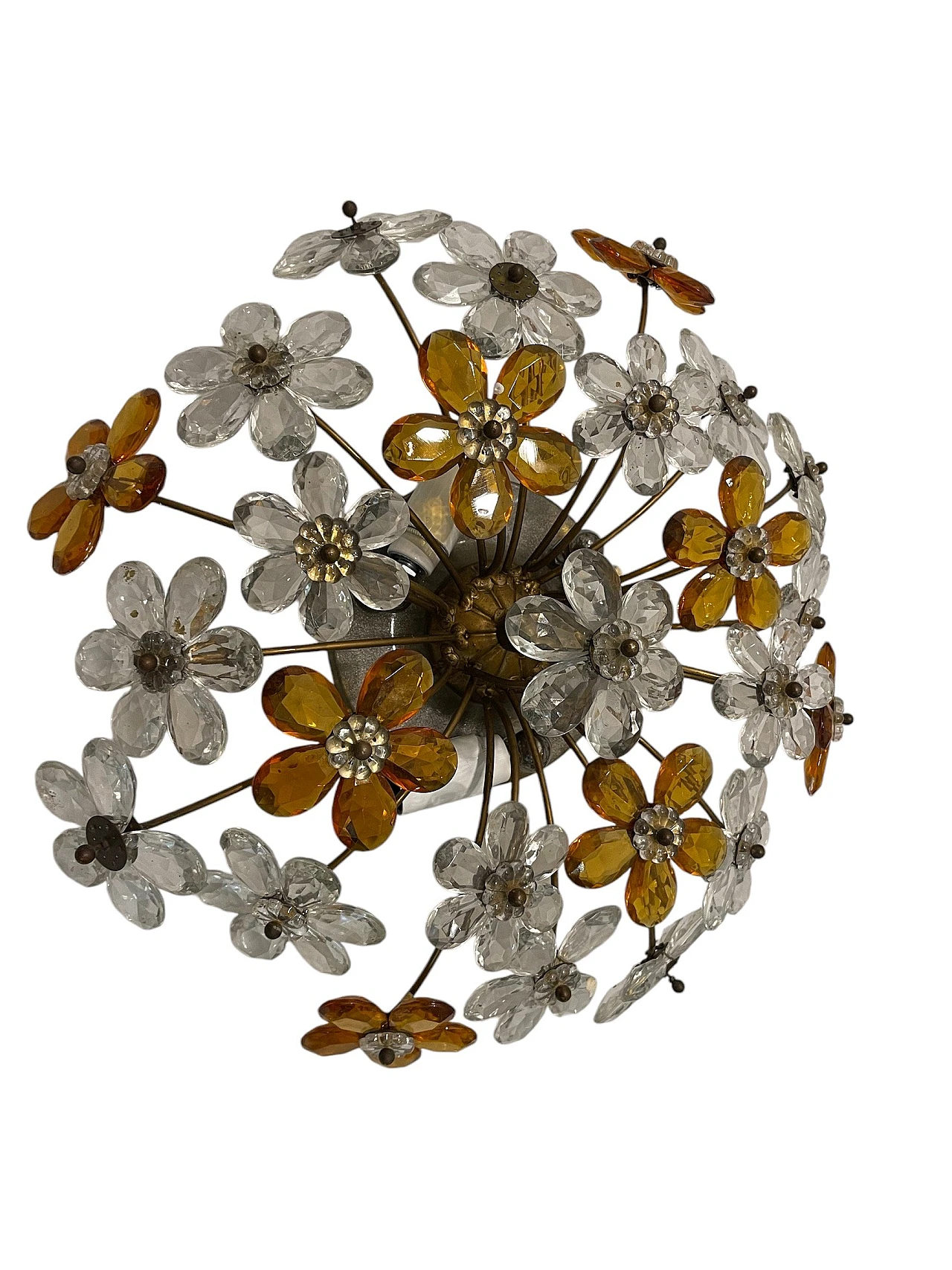 Murano Glass Flower Flushmount 1960's 1