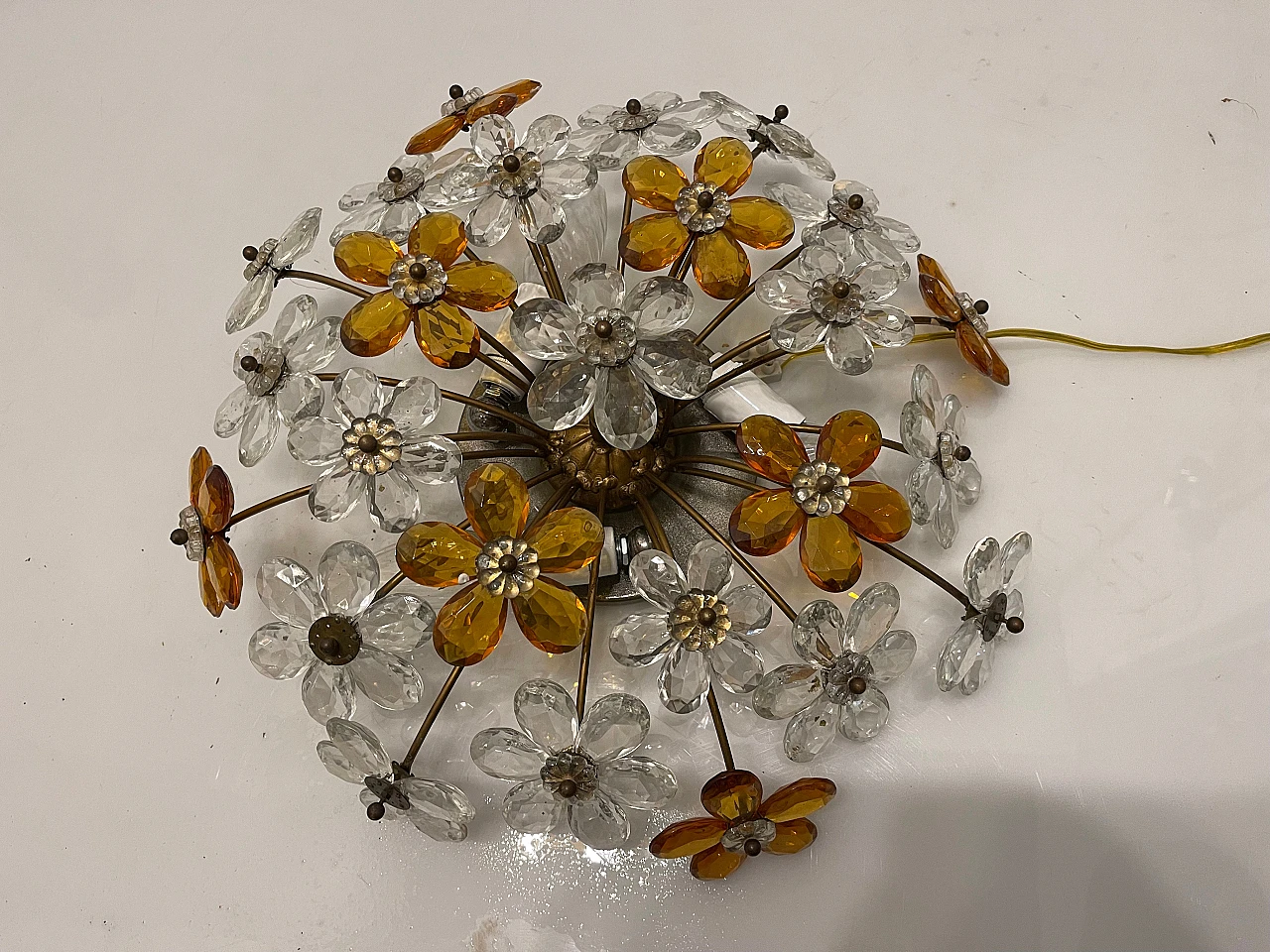Murano Glass Flower Flushmount 1960's 2