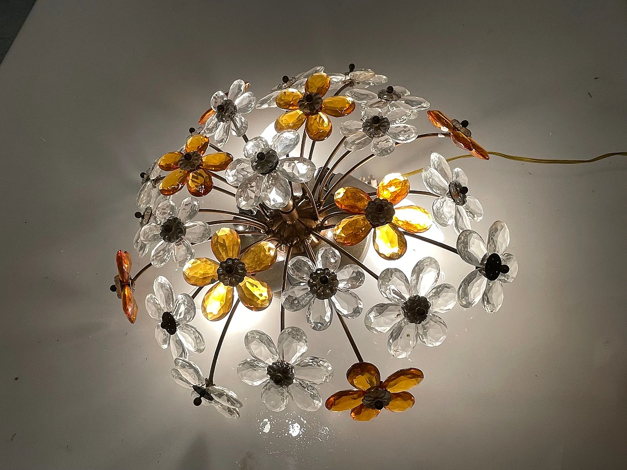 Murano Glass Flower Flushmount 1960's 3