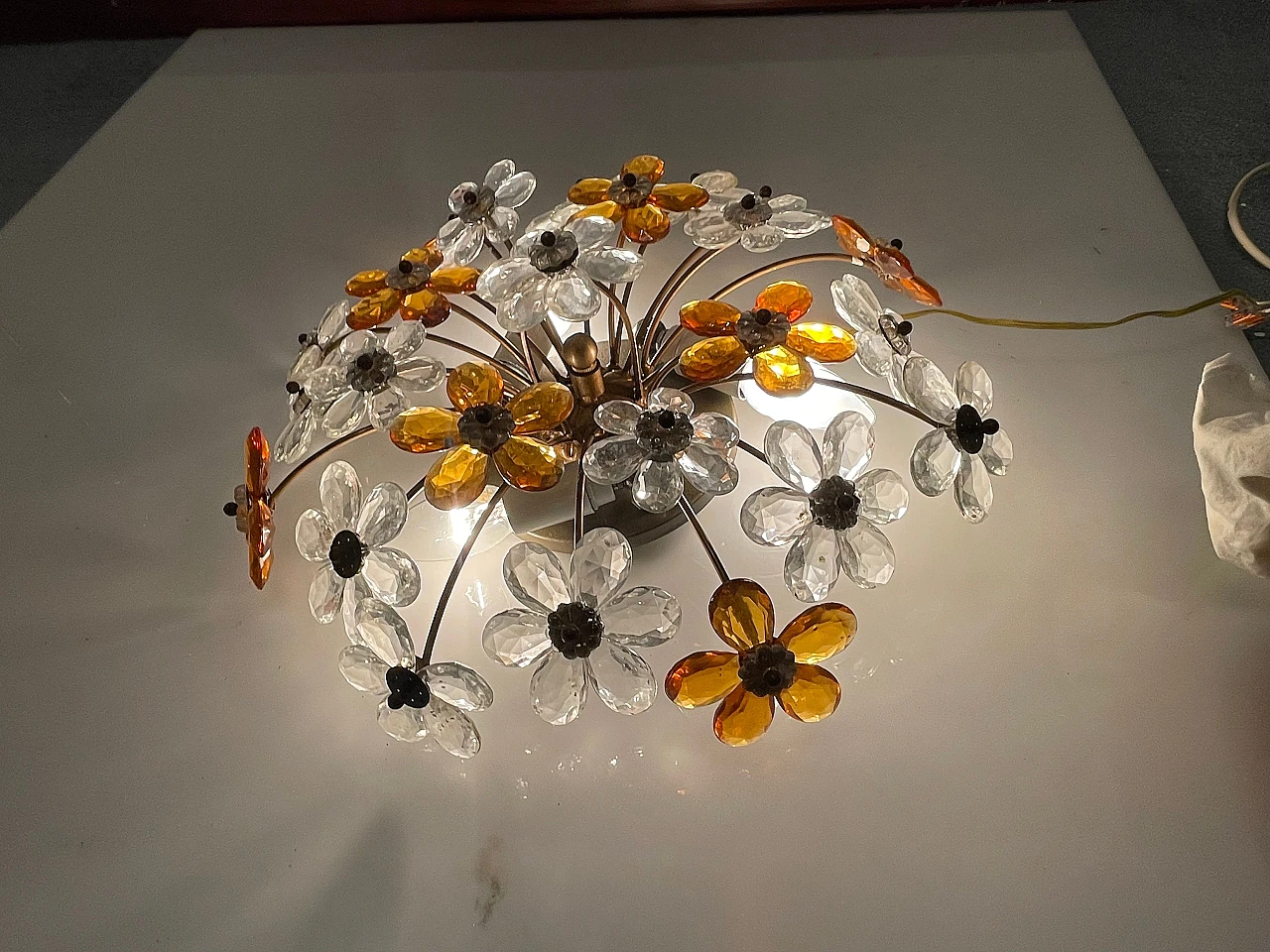 Murano Glass Flower Flushmount 1960's 4