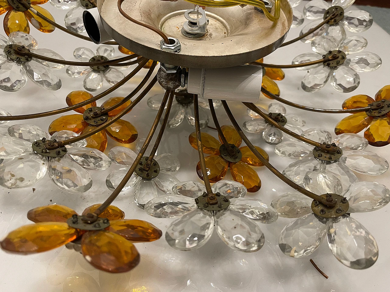 Murano Glass Flower Flushmount 1960's 5