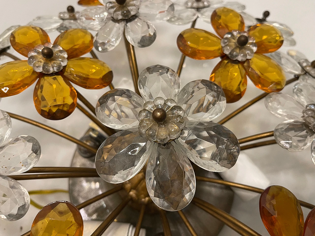 Murano Glass Flower Flushmount 1960's 6