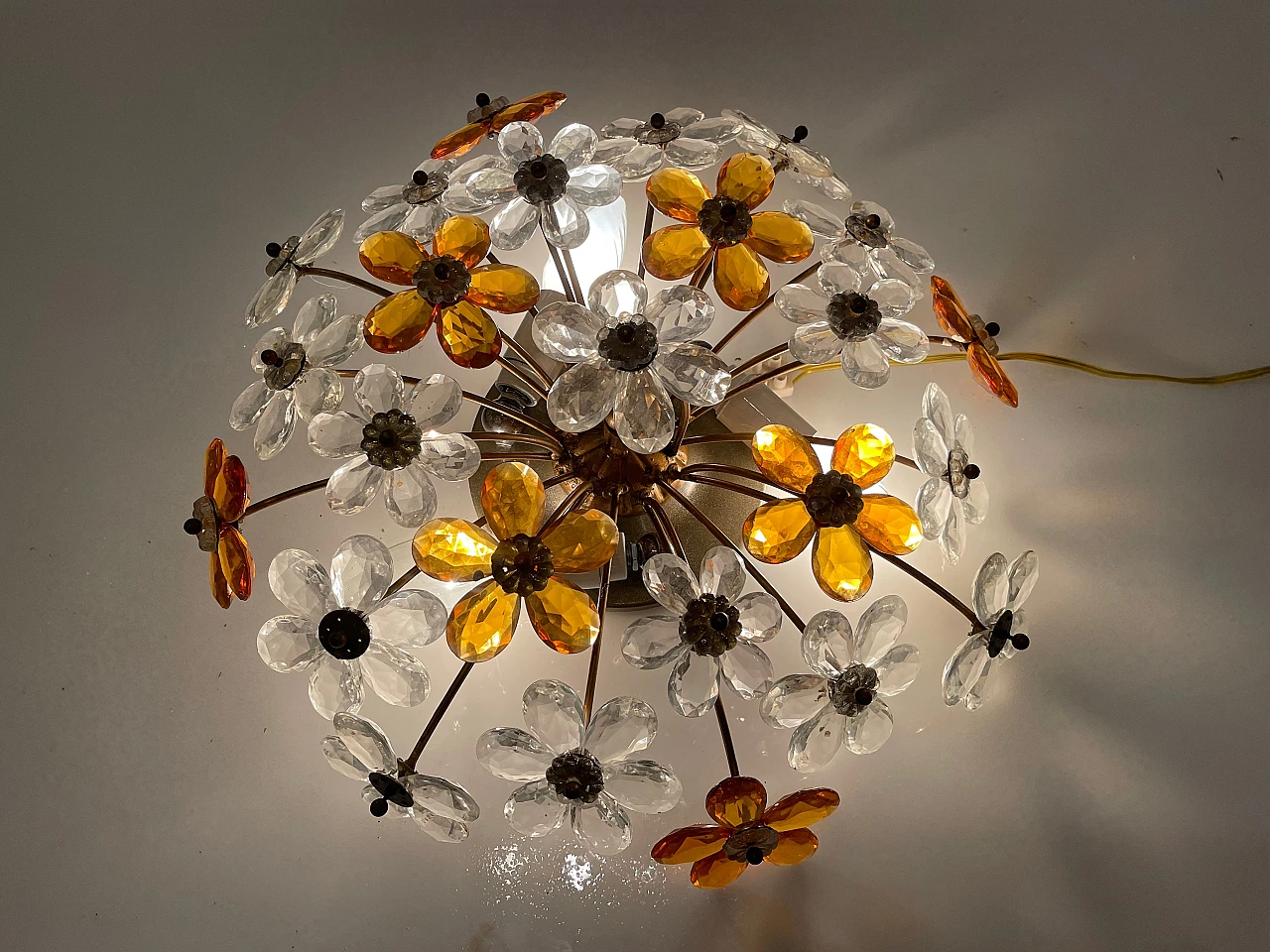 Murano Glass Flower Flushmount 1960's 7