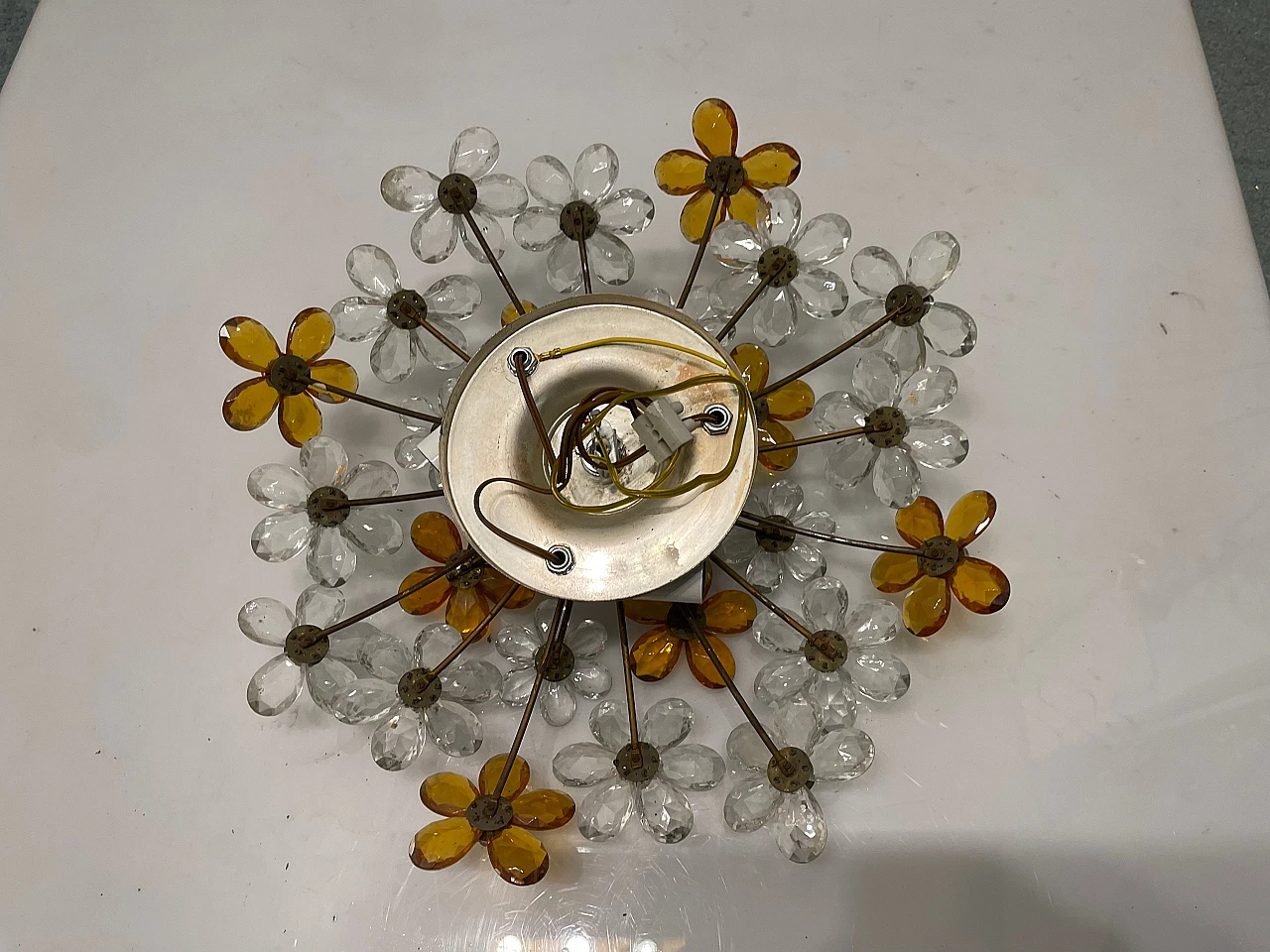 Murano Glass Flower Flushmount 1960's 8