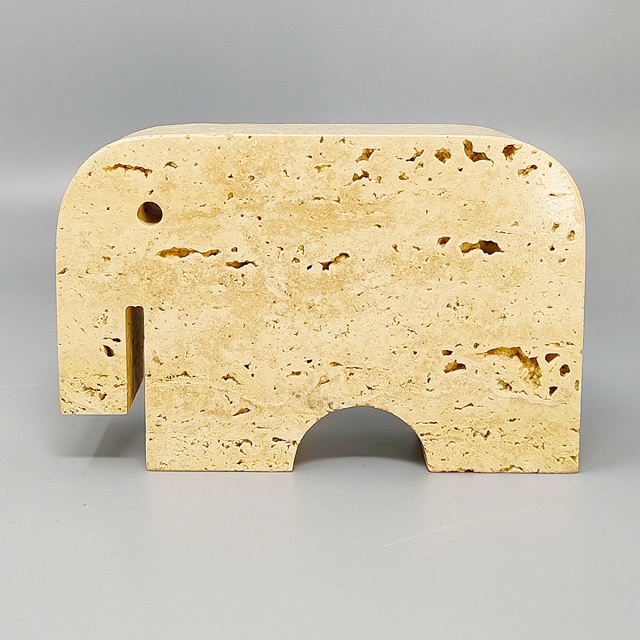1970s Original Travertine Elephant Sculpture by Enzo Mari for F.lli Ma 3