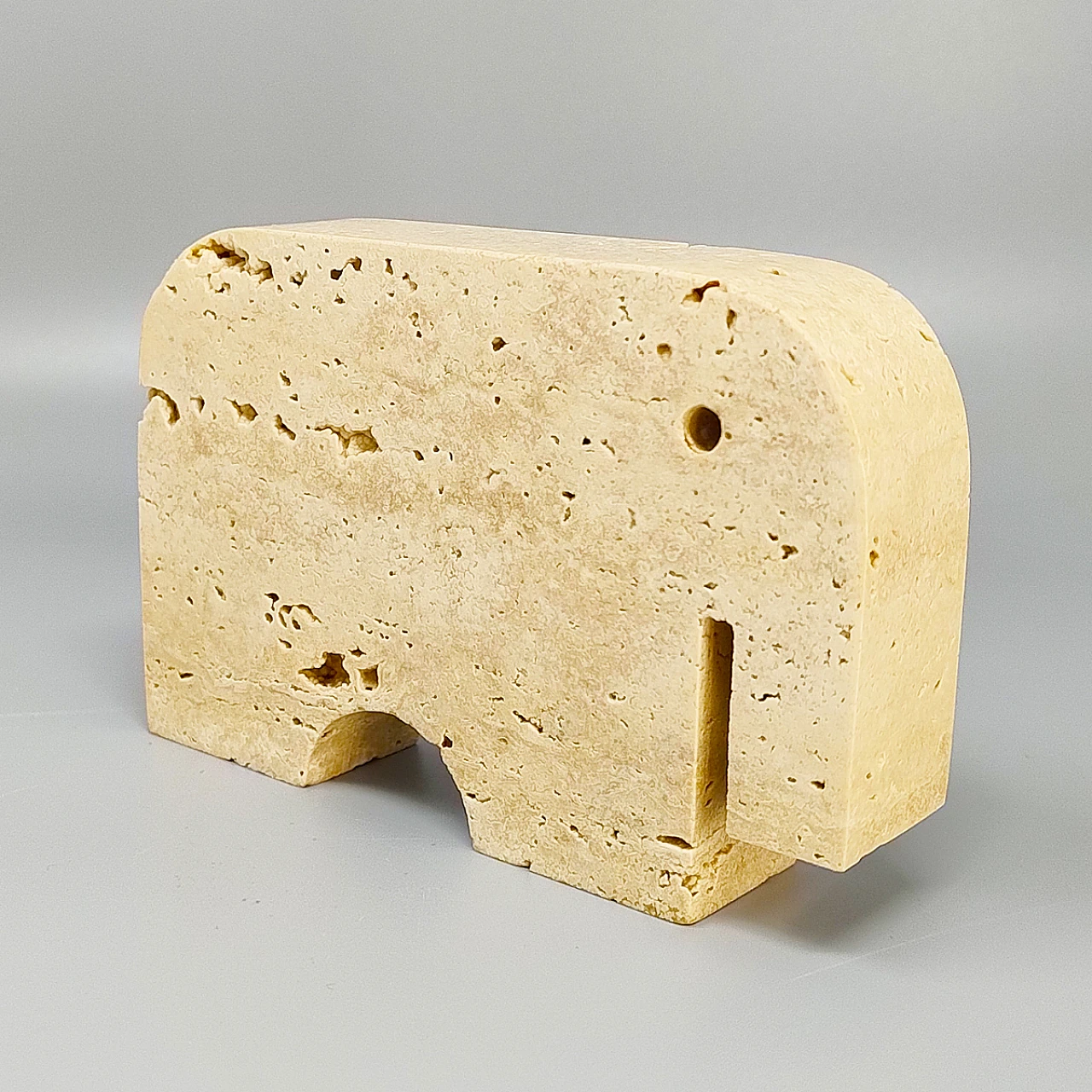 1970s Original Travertine Elephant Sculpture by Enzo Mari for F.lli Ma 4