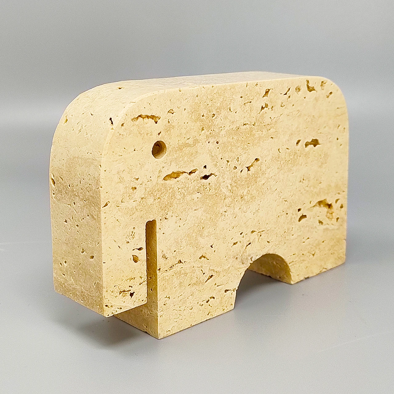 1970s Original Travertine Elephant Sculpture by Enzo Mari for F.lli Ma 5