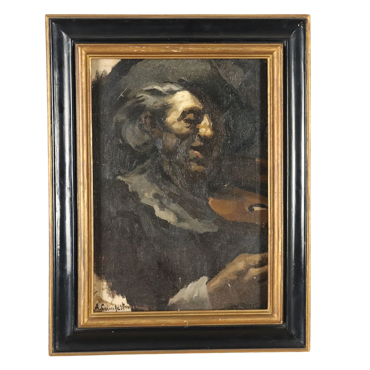 E. A. Campestrini, Il suonatore di violino, olio su tela 1