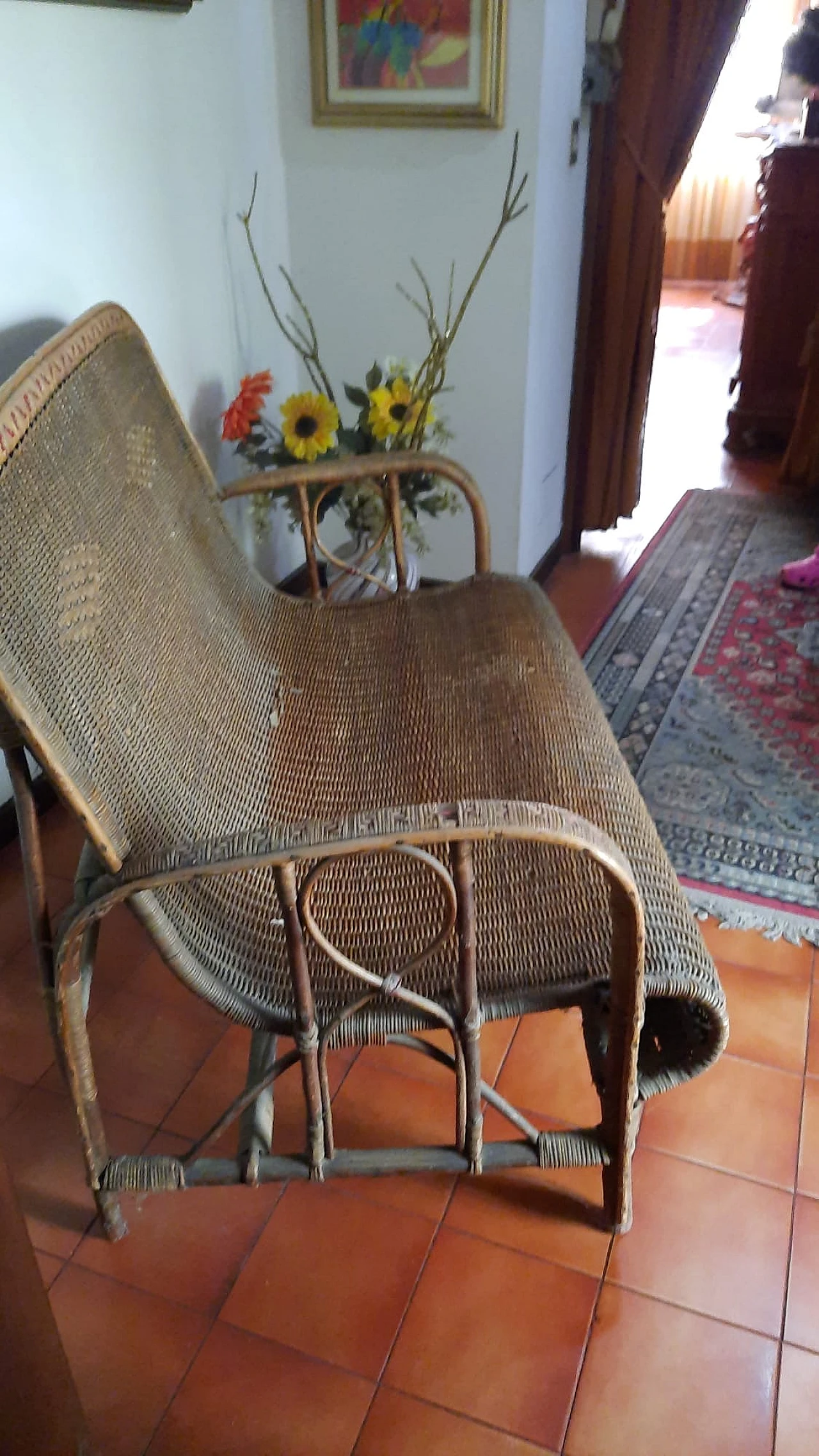 Wicker sofa, 1950s 2