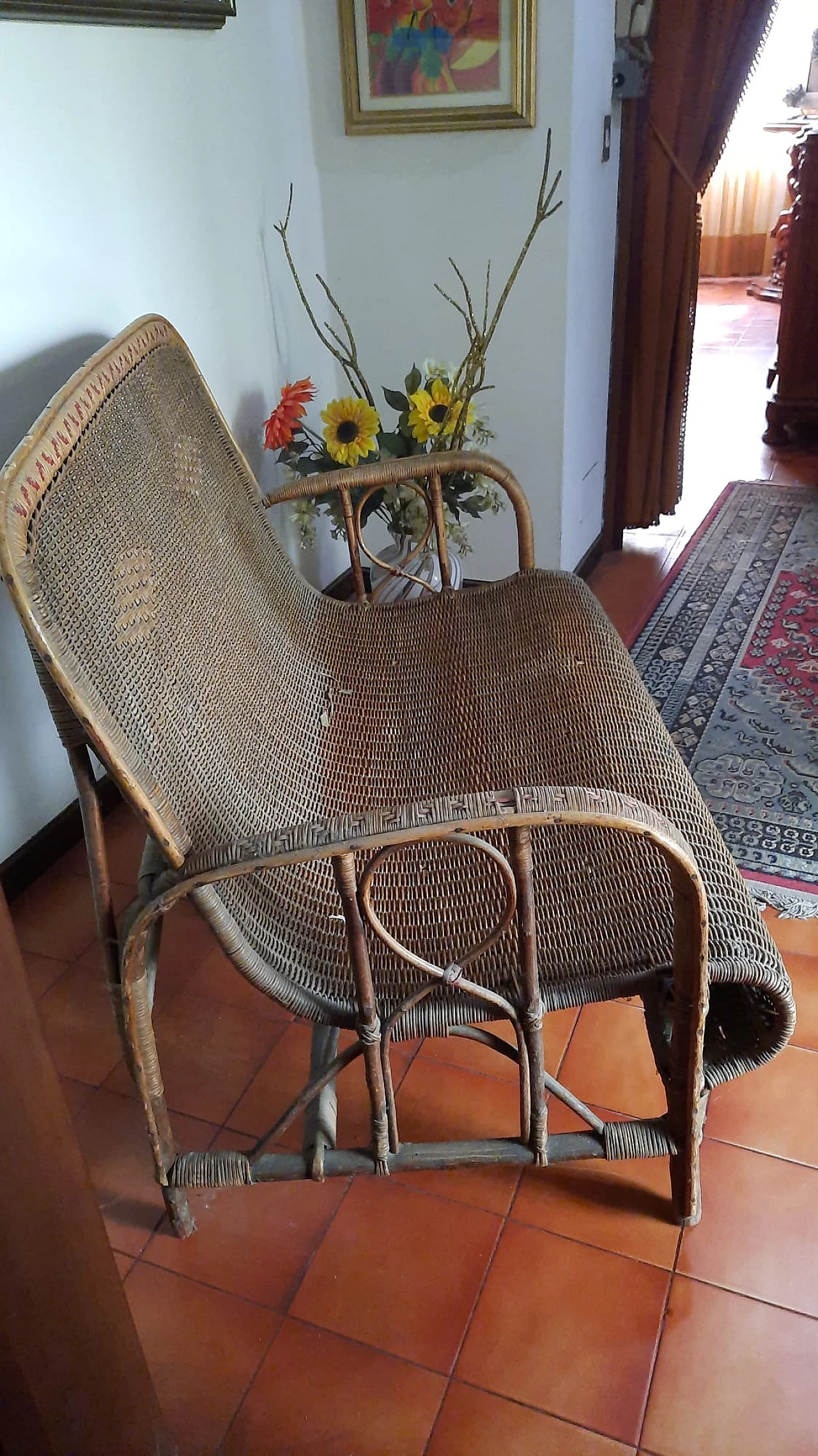 Wicker sofa, 1950s 3