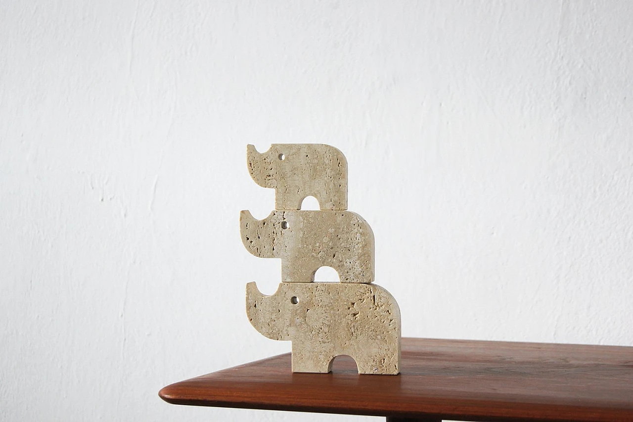 3 Travertine animal sculptures by Fratelli Mannelli, 1970s 3