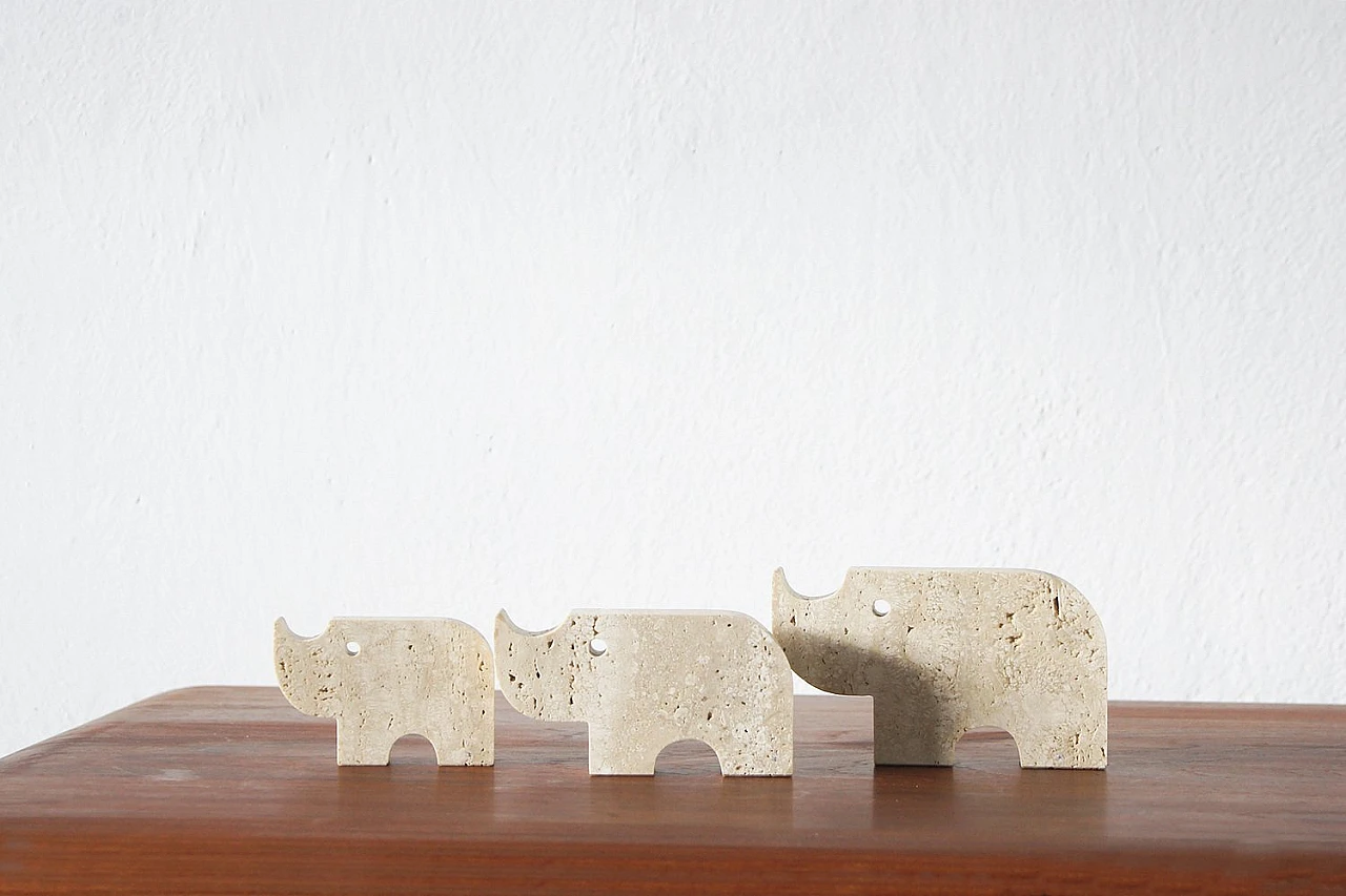 3 Travertine animal sculptures by Fratelli Mannelli, 1970s 4