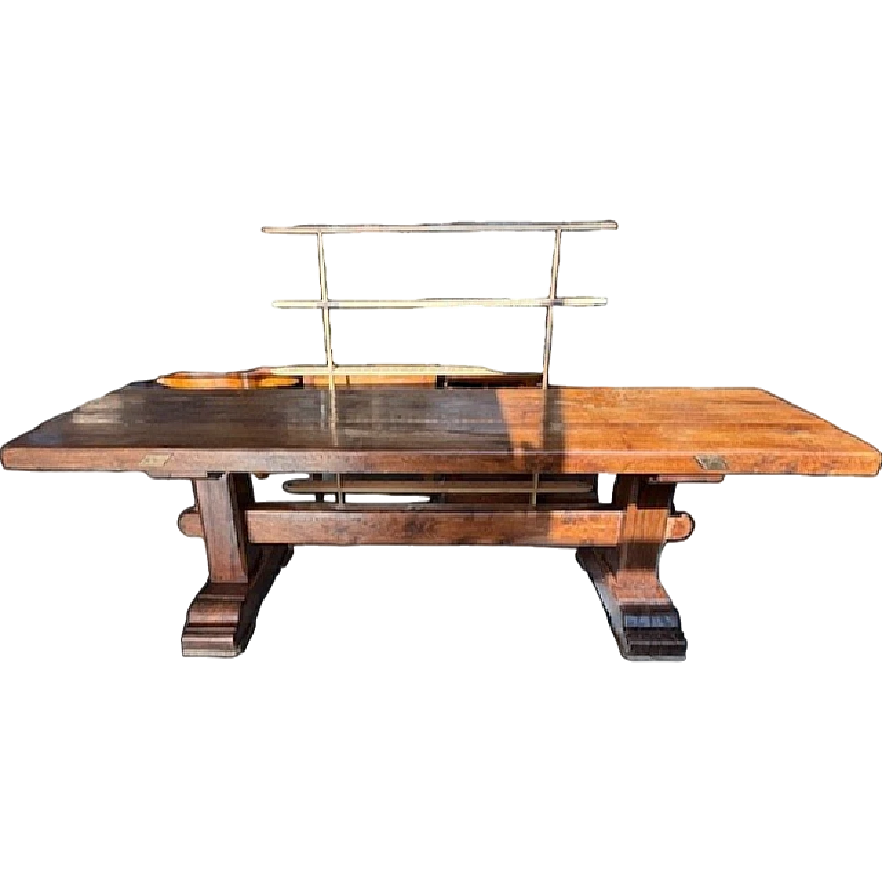 F.lli Papini, large Fratino table in solid Tuscan oak, 20th century 15