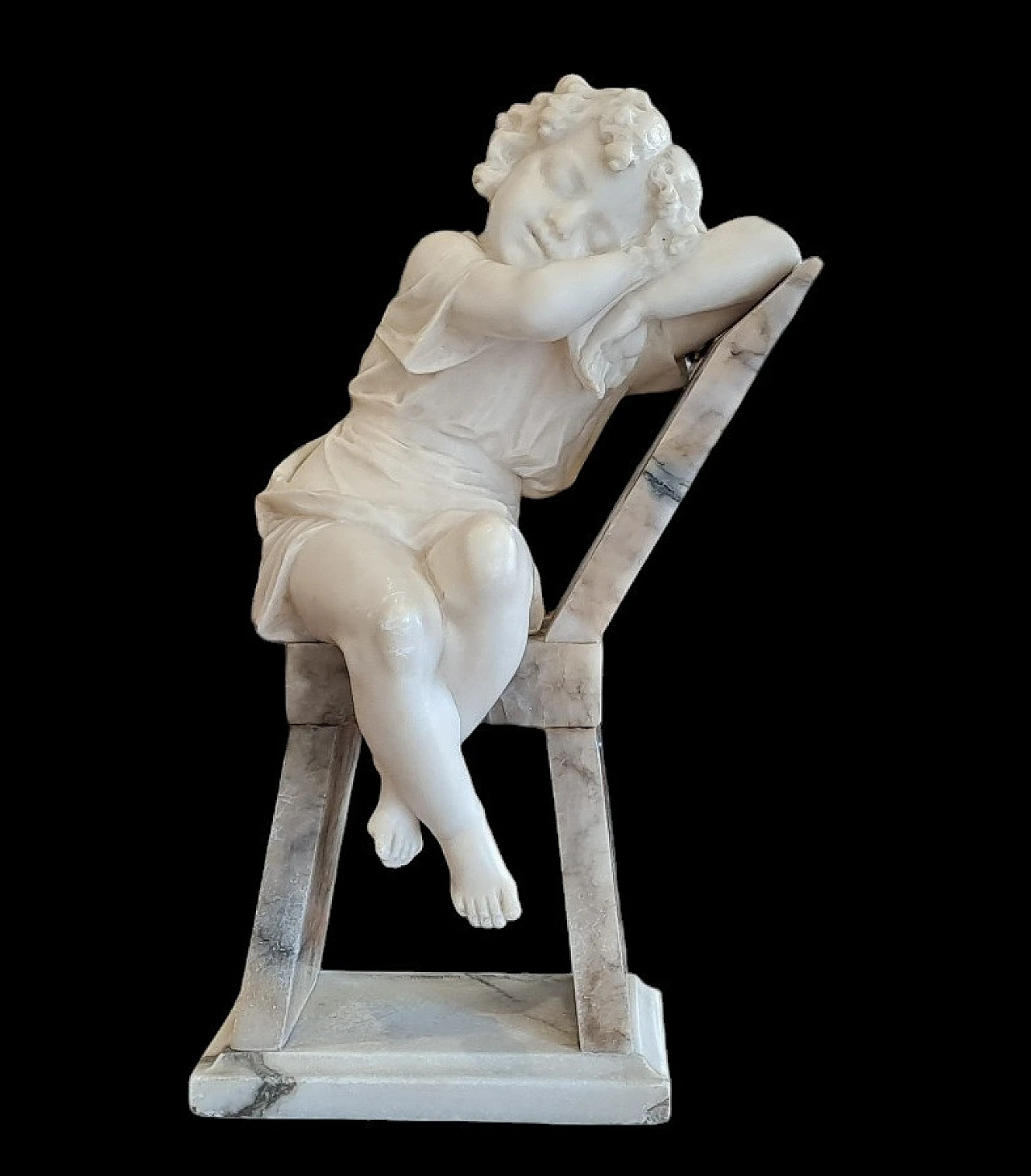 Eugenio Battaglia, Sleeping little girl, alabaster statute, '900 1