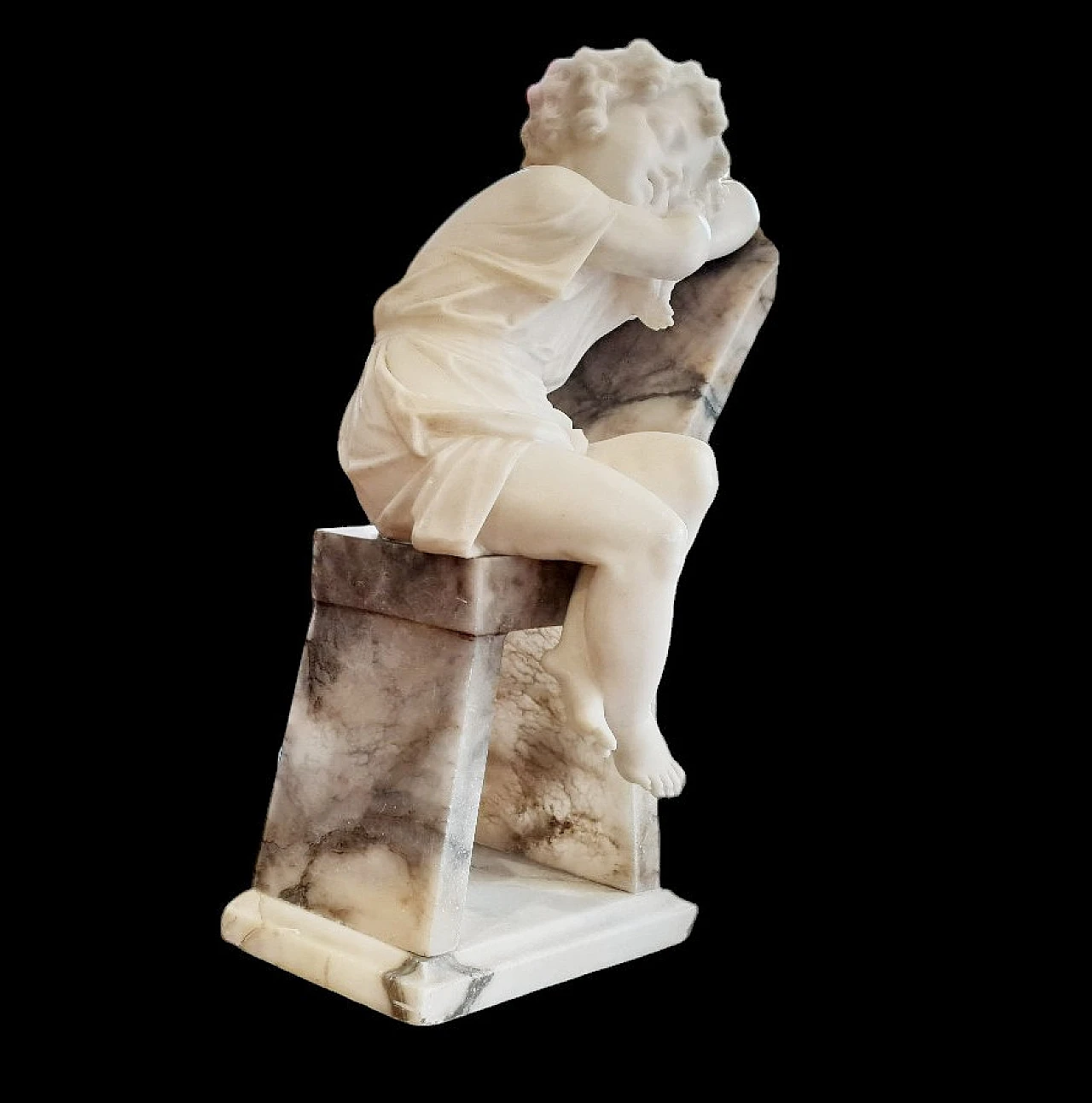 Eugenio Battaglia, Sleeping little girl, alabaster statute, '900 3