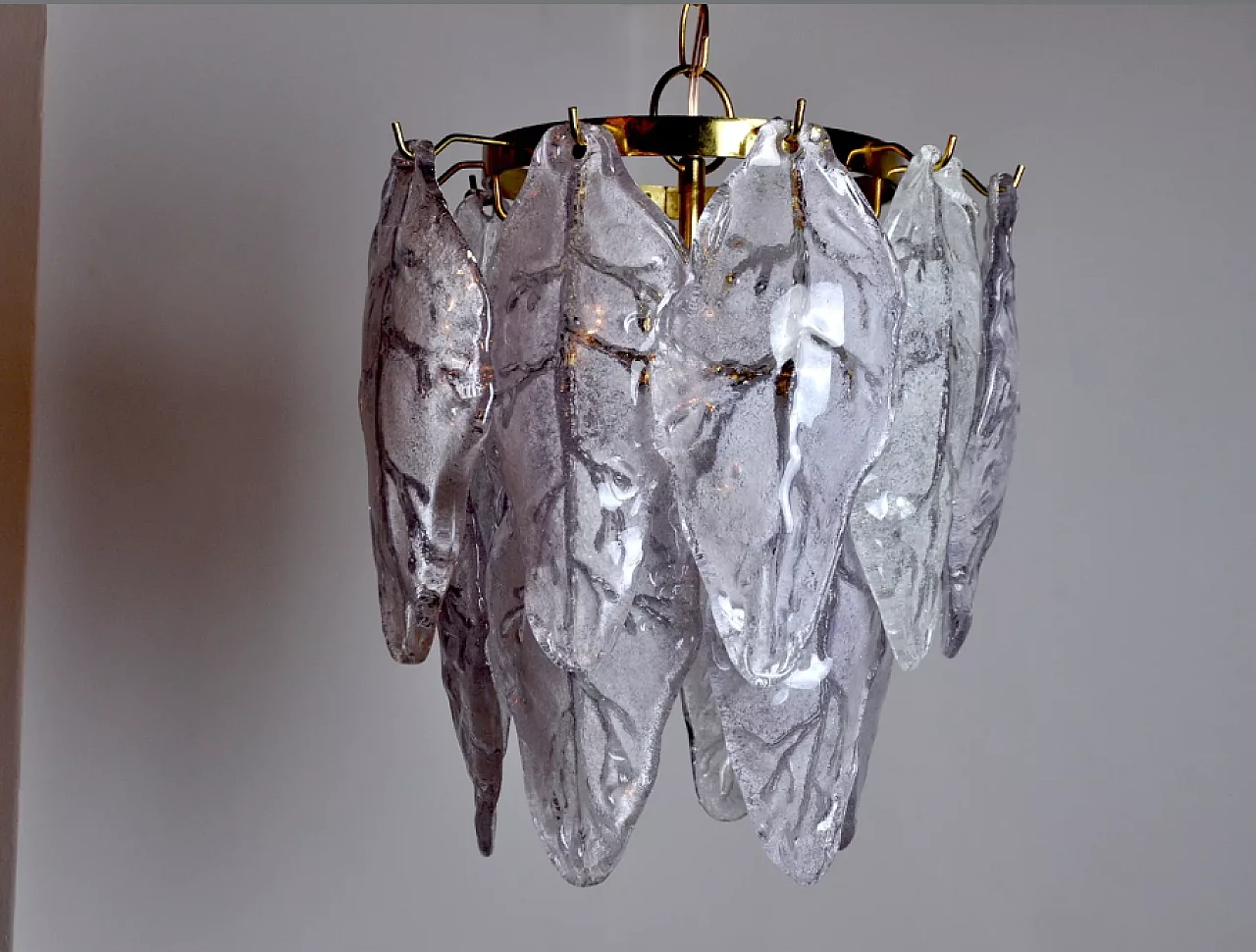 Lilac Murano glass chandelier by Mazzega, 1970s 2