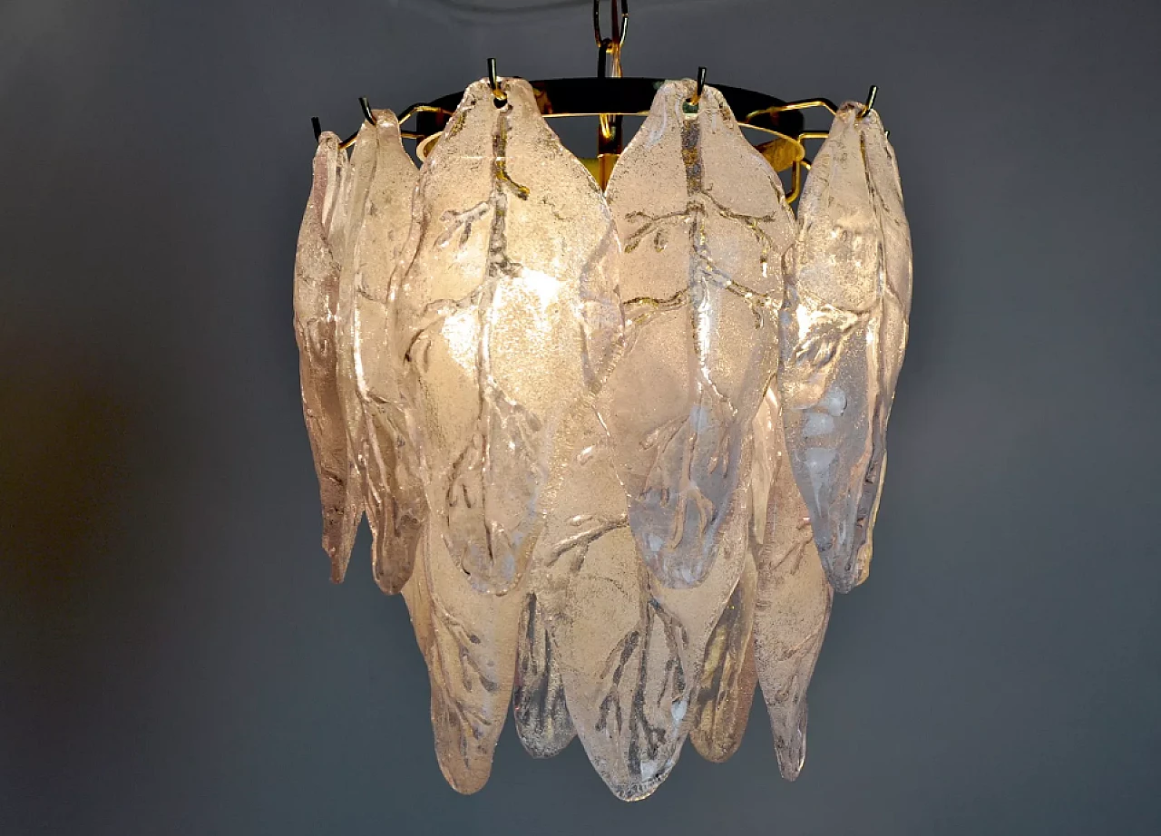 Lilac Murano glass chandelier by Mazzega, 1970s 4