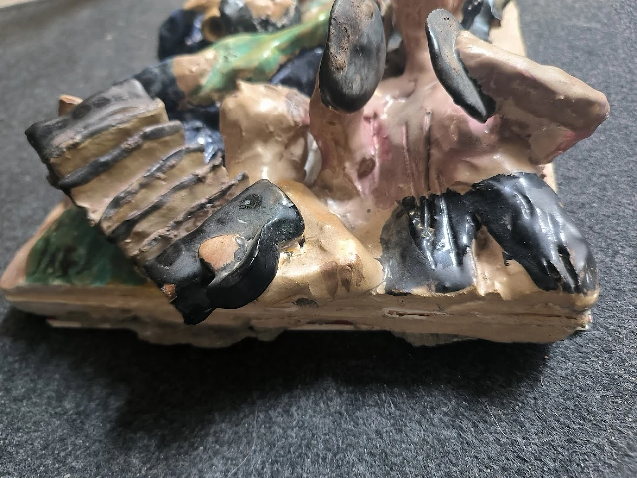 Sculpture "The jazzists" Italian artist ceramic, 60s 6