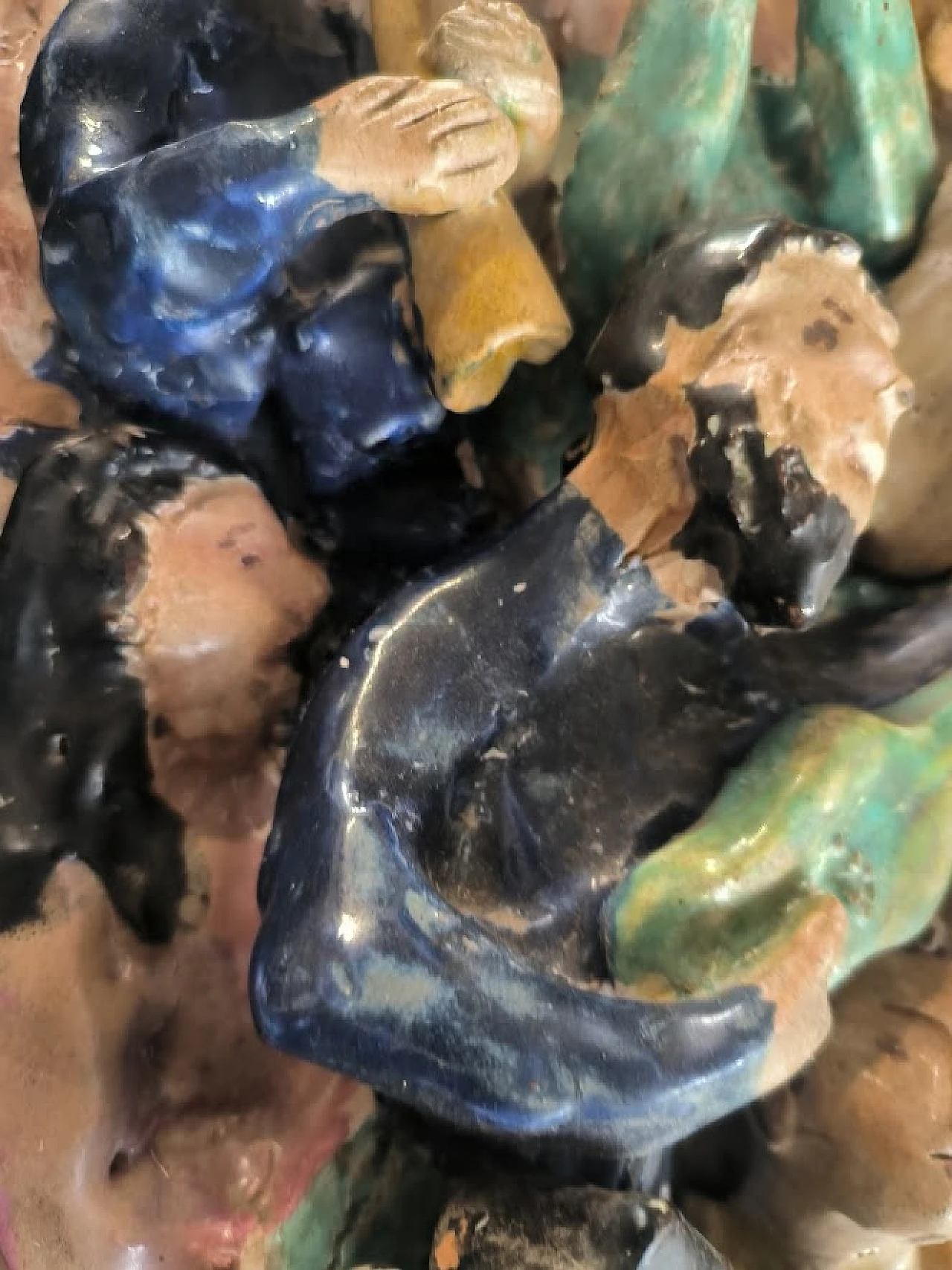 Sculpture "The jazzists" Italian artist ceramic, 60s 13