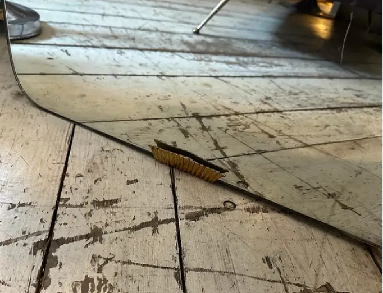 Wall mirror in the shape of a biscuit by Gio Ponti, 1950s 4