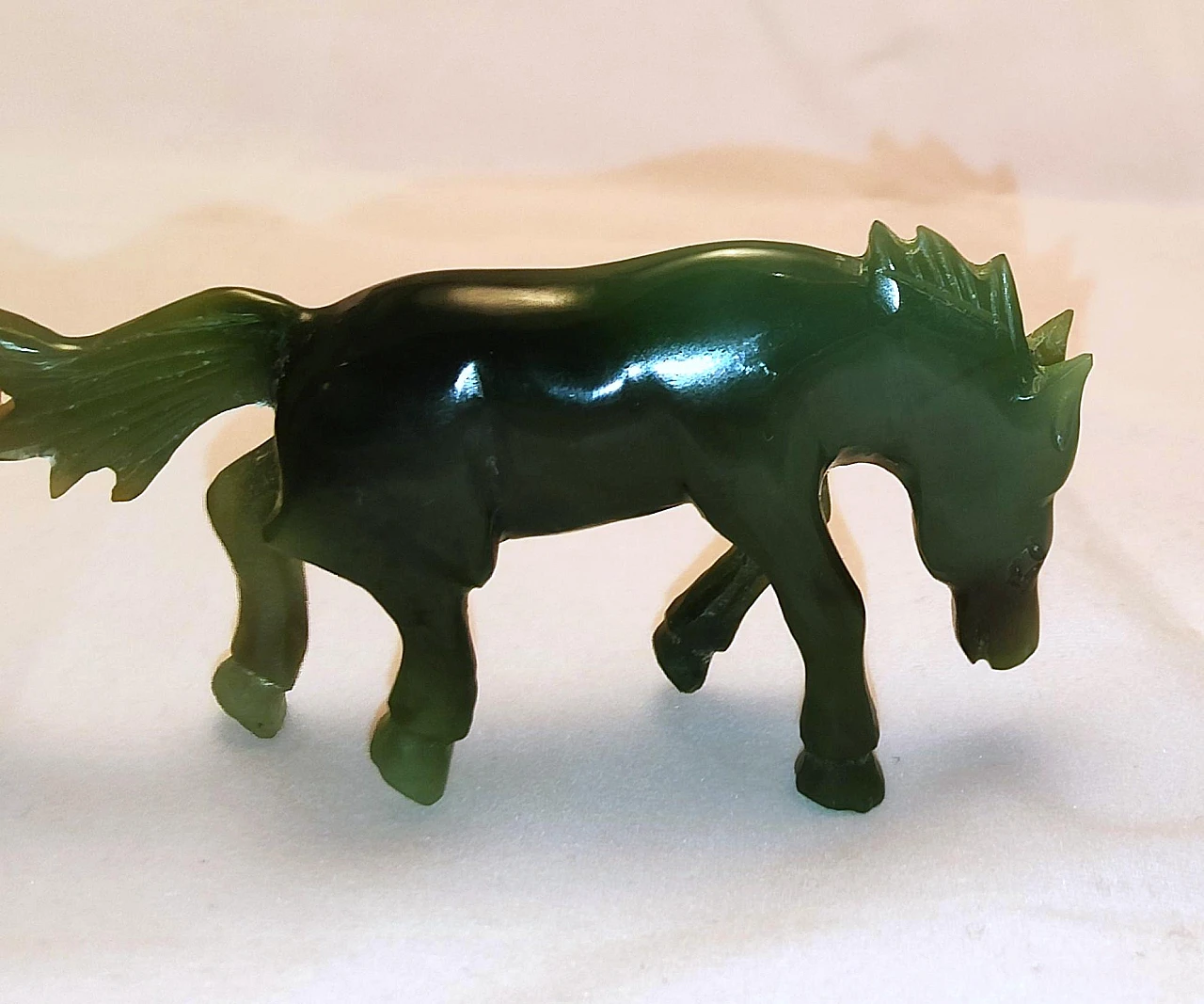 Vintage series of eight green jade horses 2