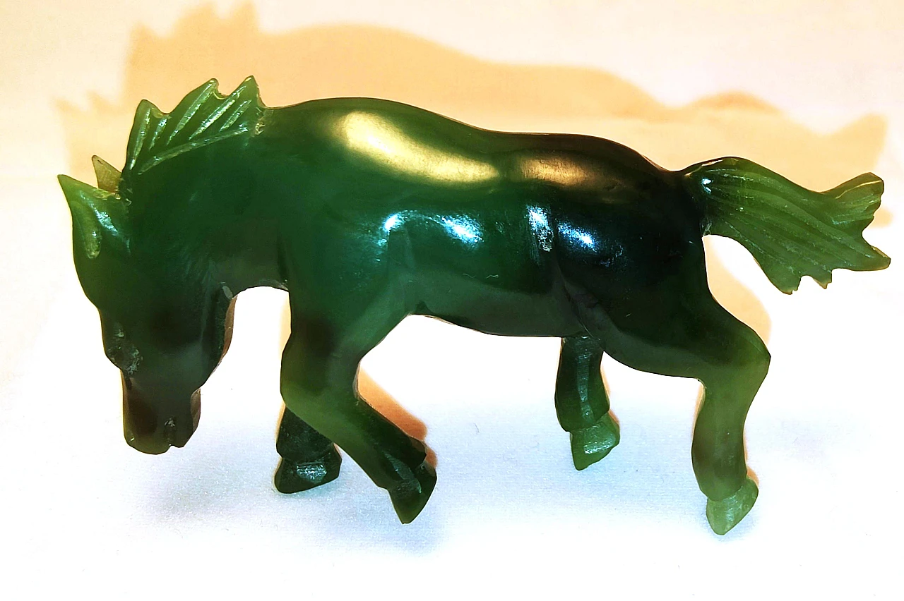 Vintage series of eight green jade horses 3