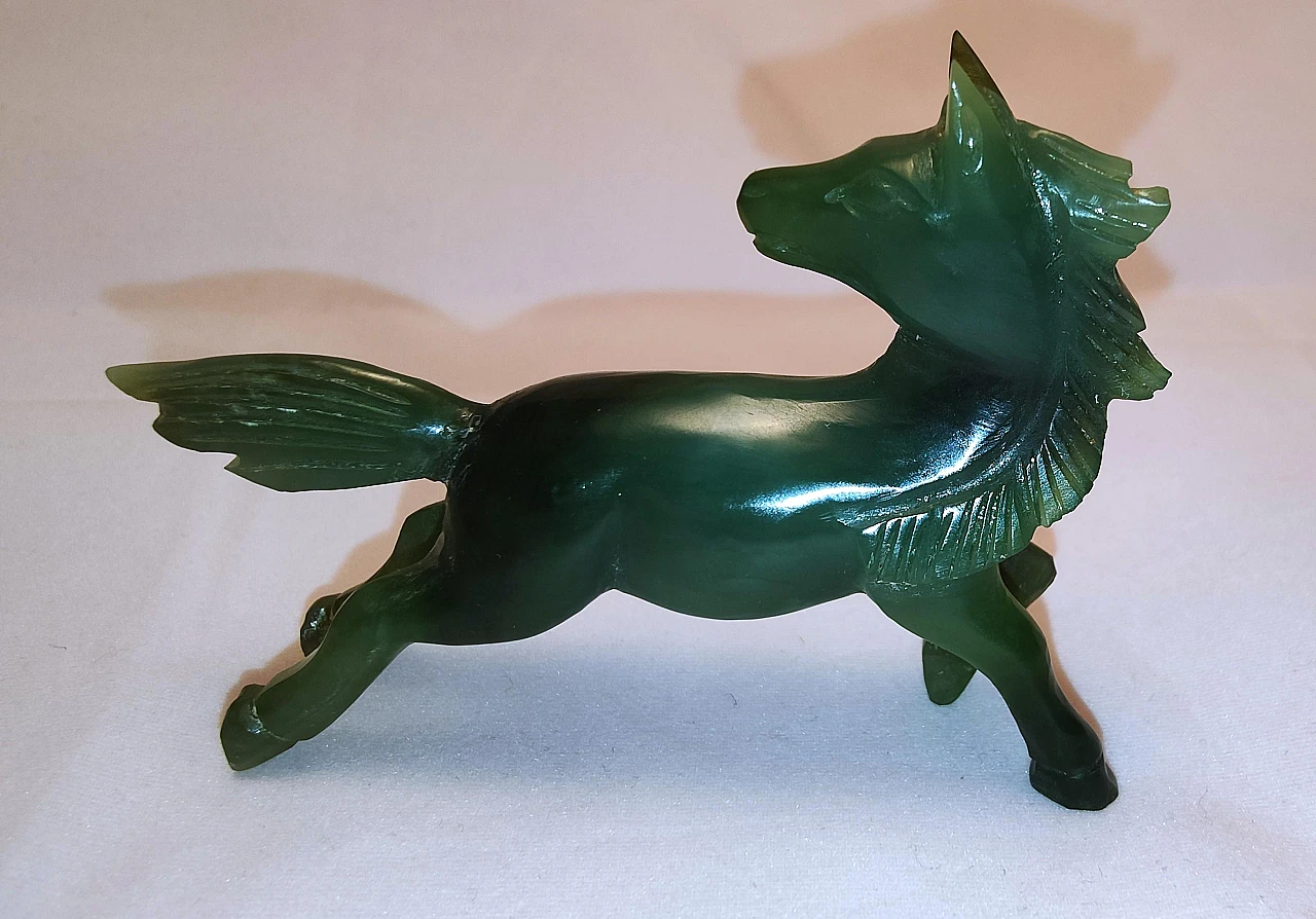 Vintage series of eight green jade horses 4
