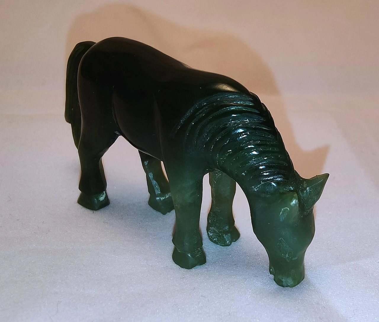 Vintage series of eight green jade horses 6