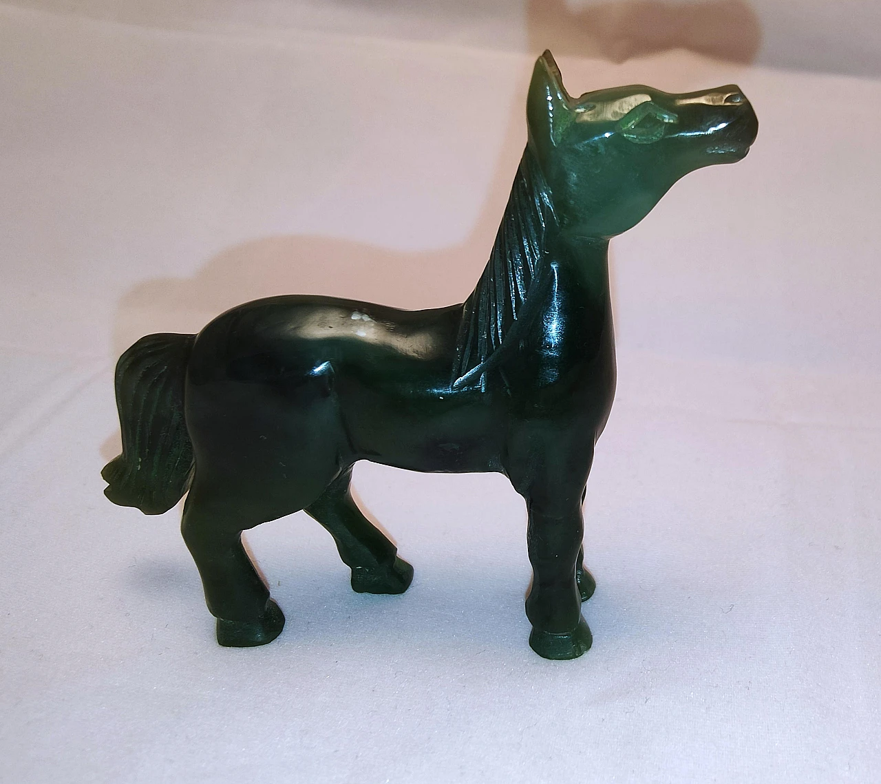 Vintage series of eight green jade horses 7