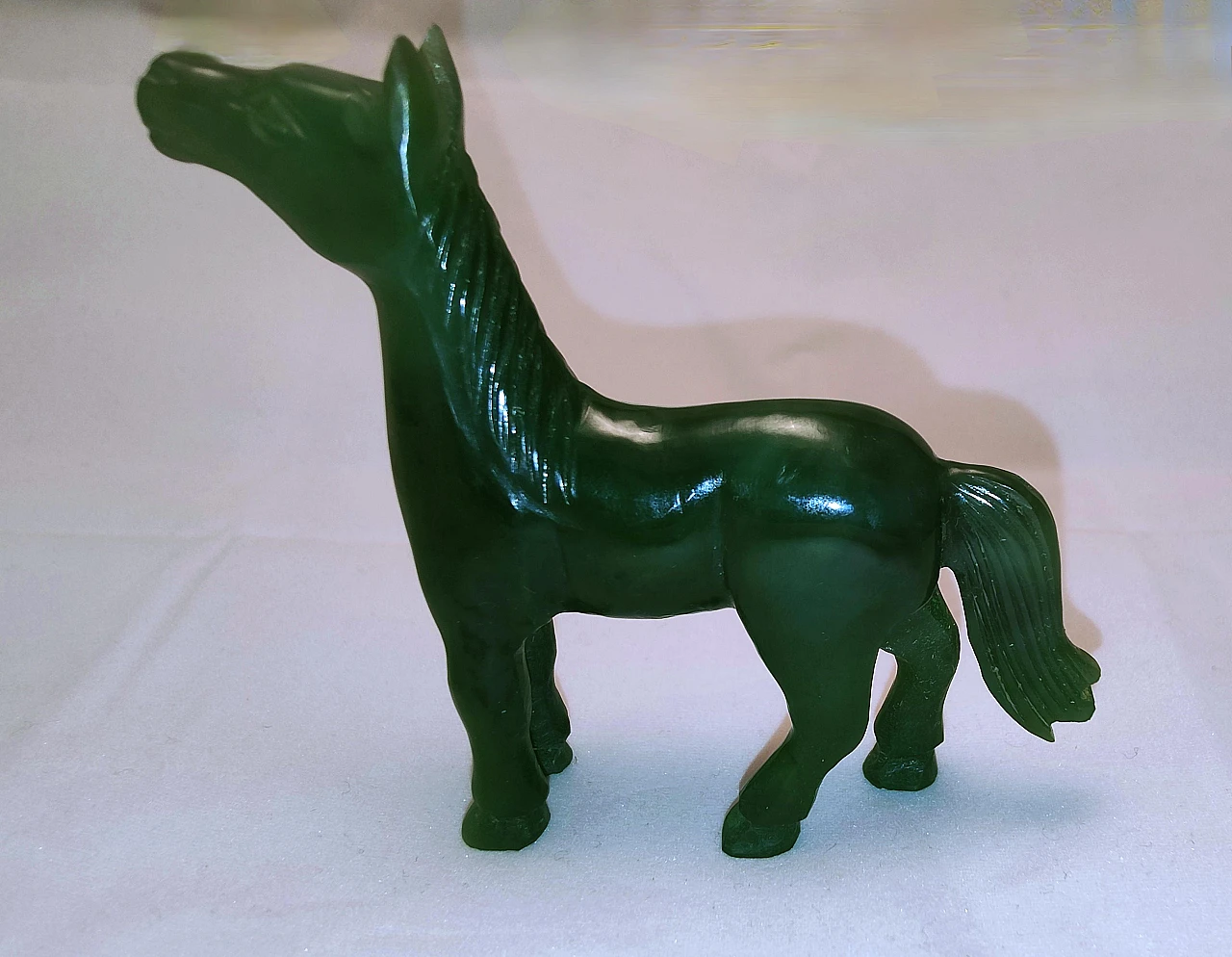 Vintage series of eight green jade horses 8