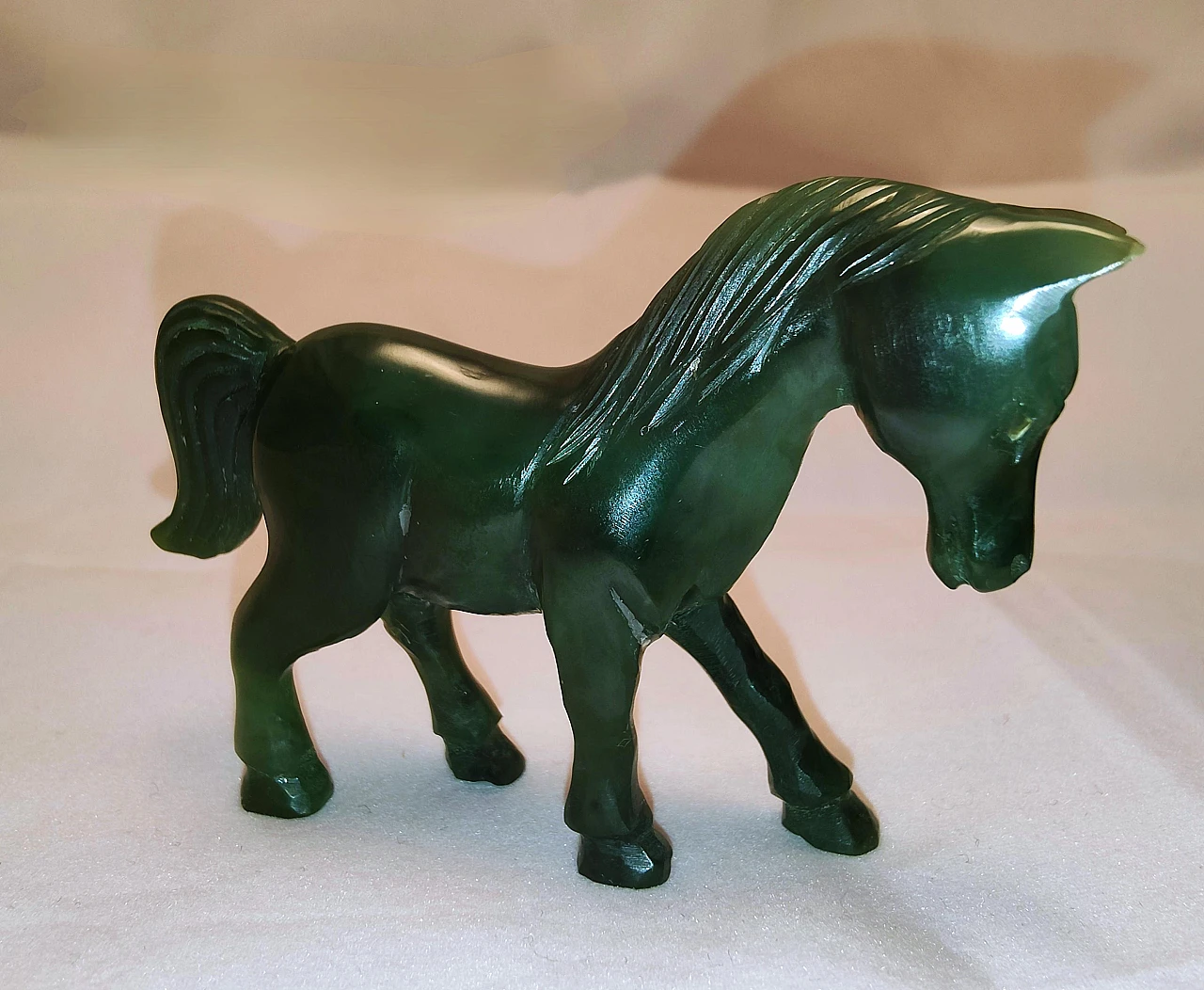 Vintage series of eight green jade horses 10
