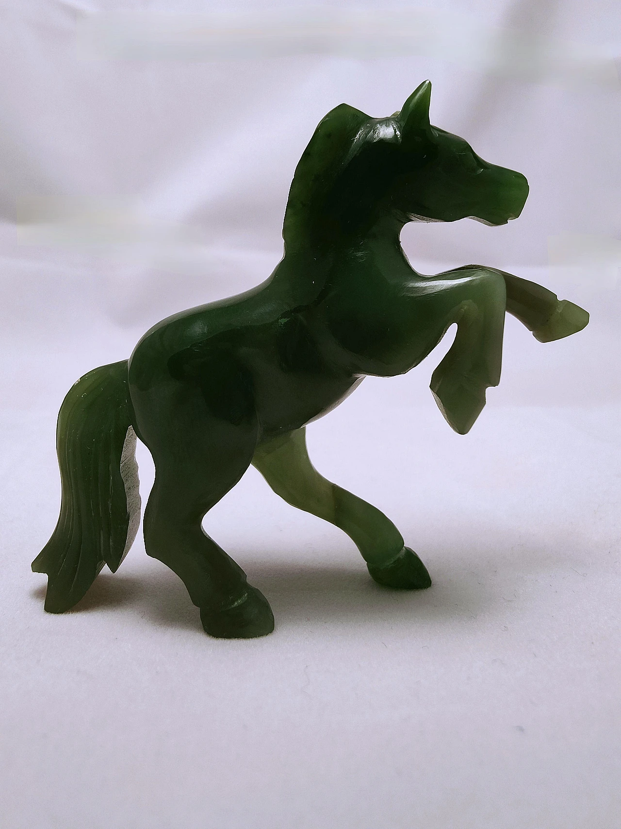 Vintage series of eight green jade horses 15