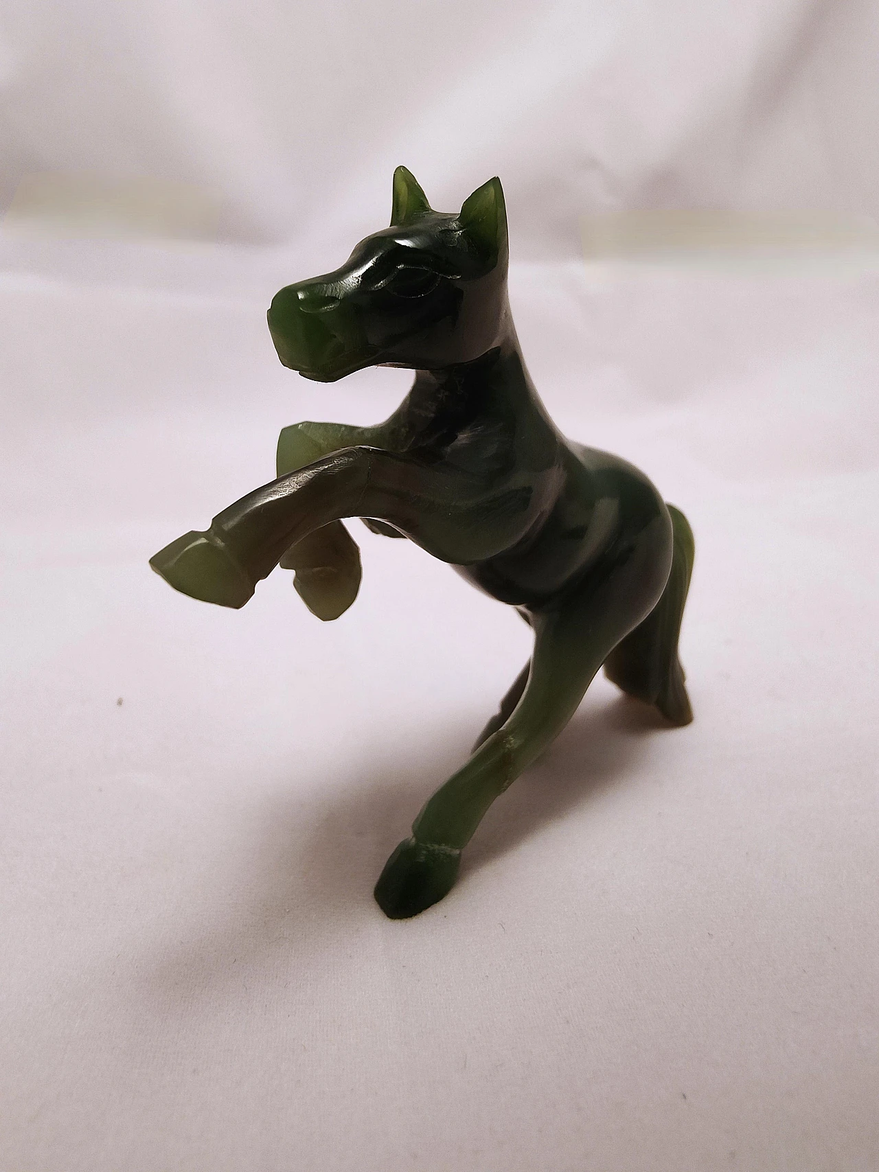 Vintage series of eight green jade horses 16