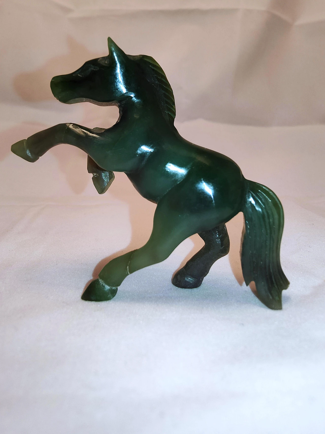Vintage series of eight green jade horses 17
