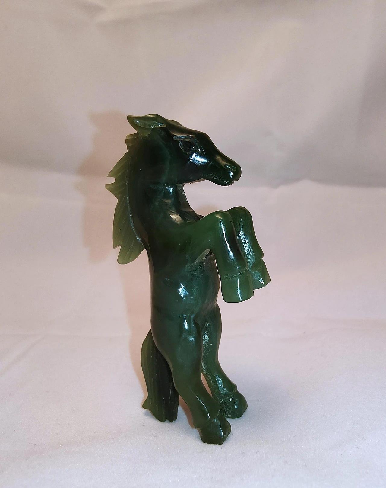 Vintage series of eight green jade horses 18