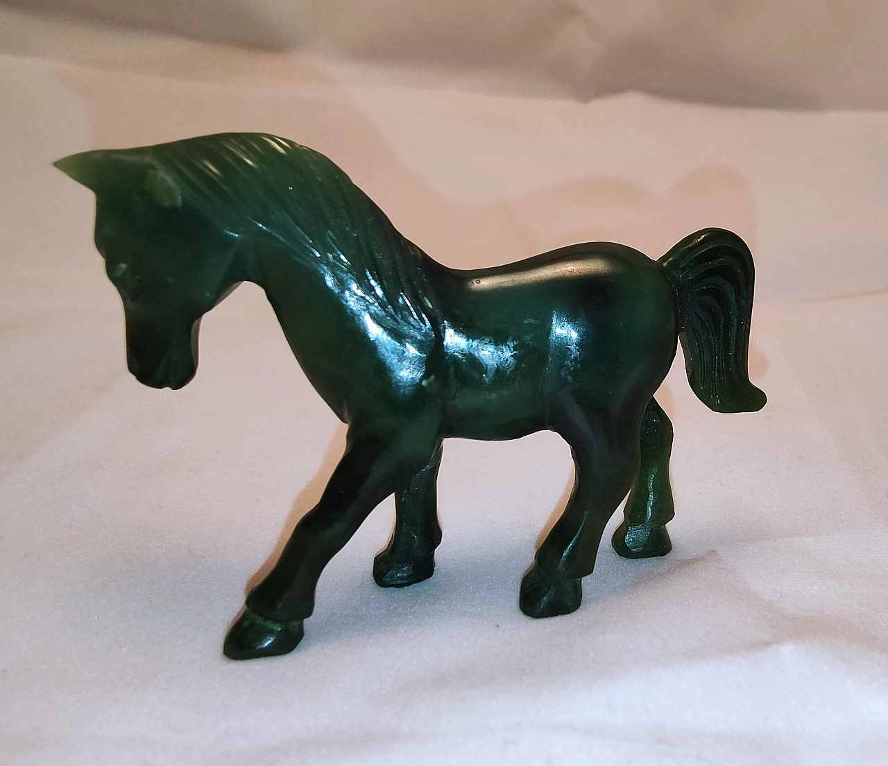 Vintage series of eight green jade horses 20