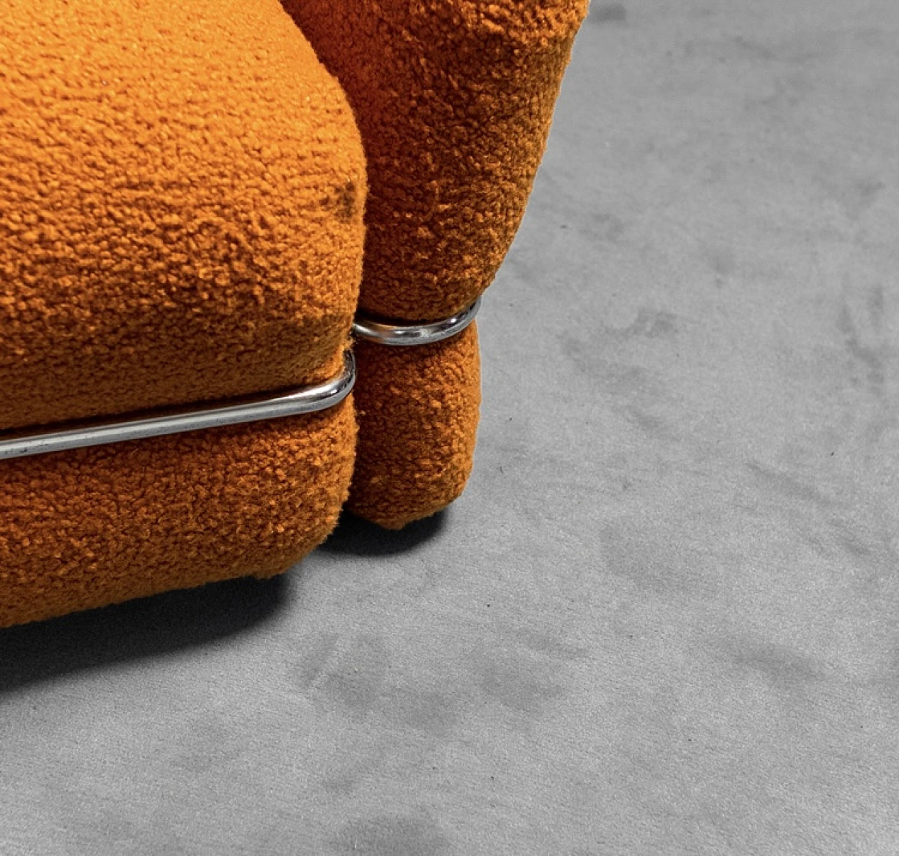 Divano modulare in tessuto bouclè arancione di Coccio Design, anni '70 5