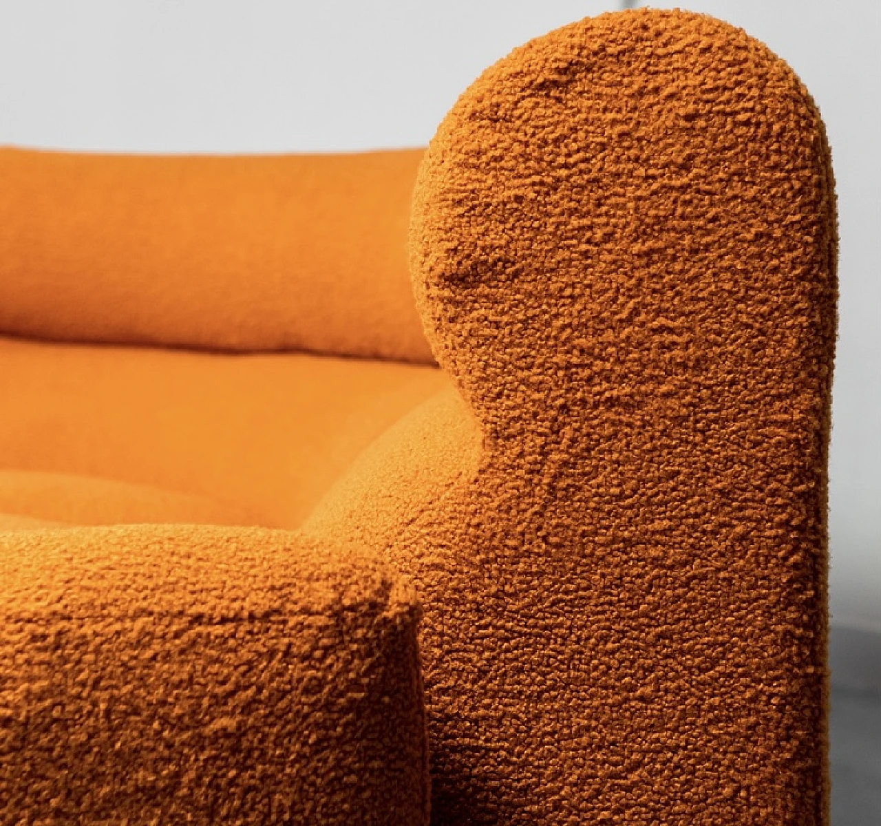 Divano modulare in tessuto bouclè arancione di Coccio Design, anni '70 7