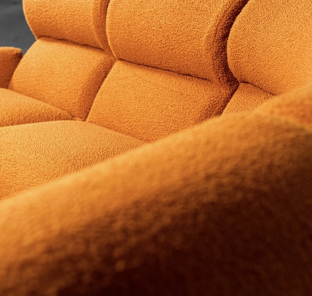 Divano modulare in tessuto bouclè arancione di Coccio Design, anni '70 11