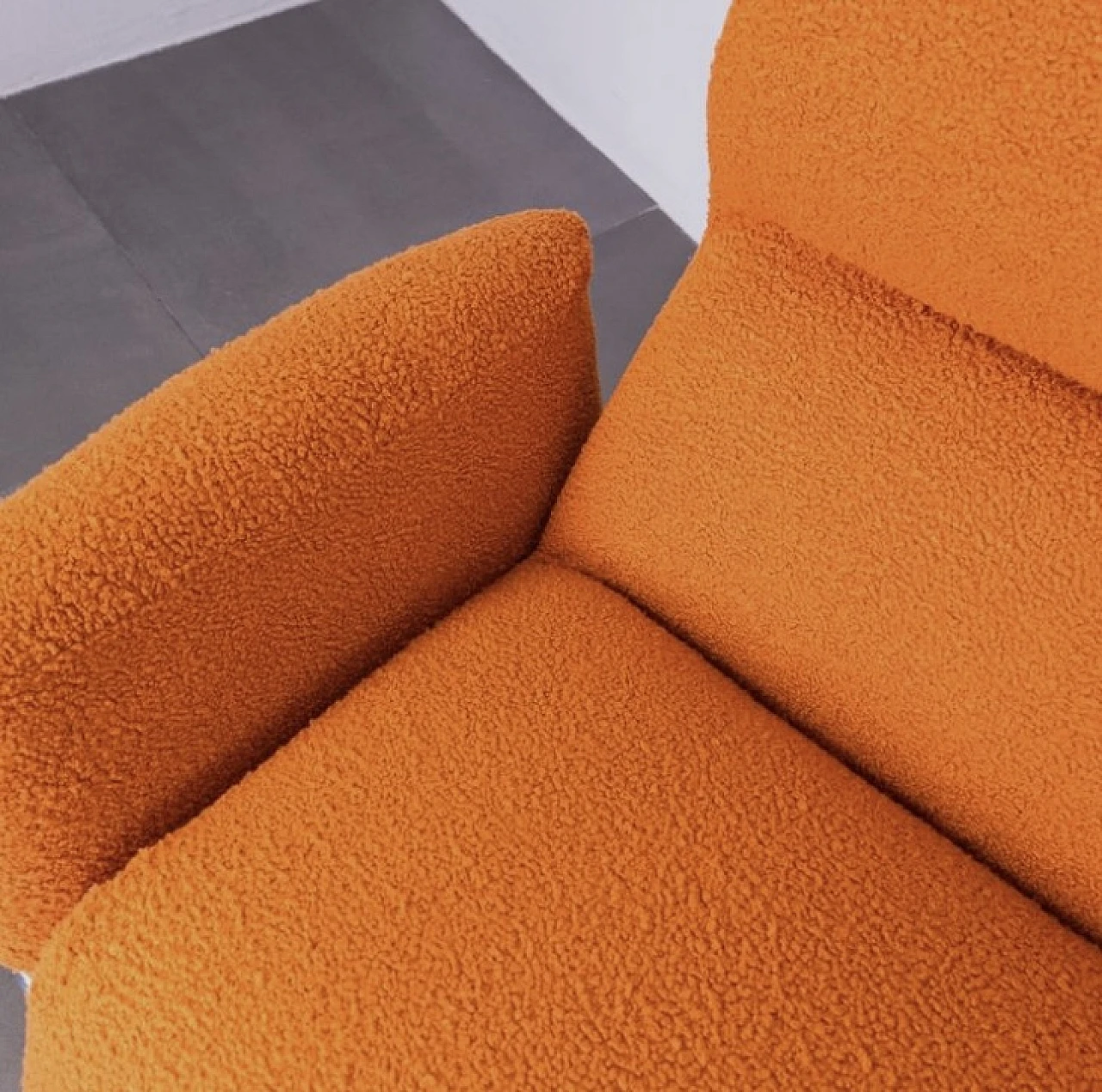 Divano modulare in tessuto bouclè arancione di Coccio Design, anni '70 13