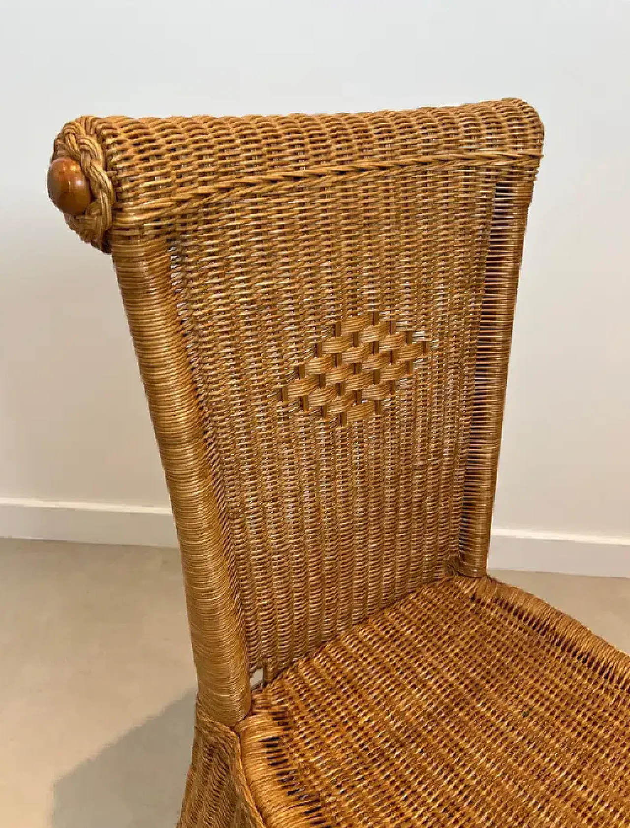 6 Sedie in rattan e legno, anni '70 7