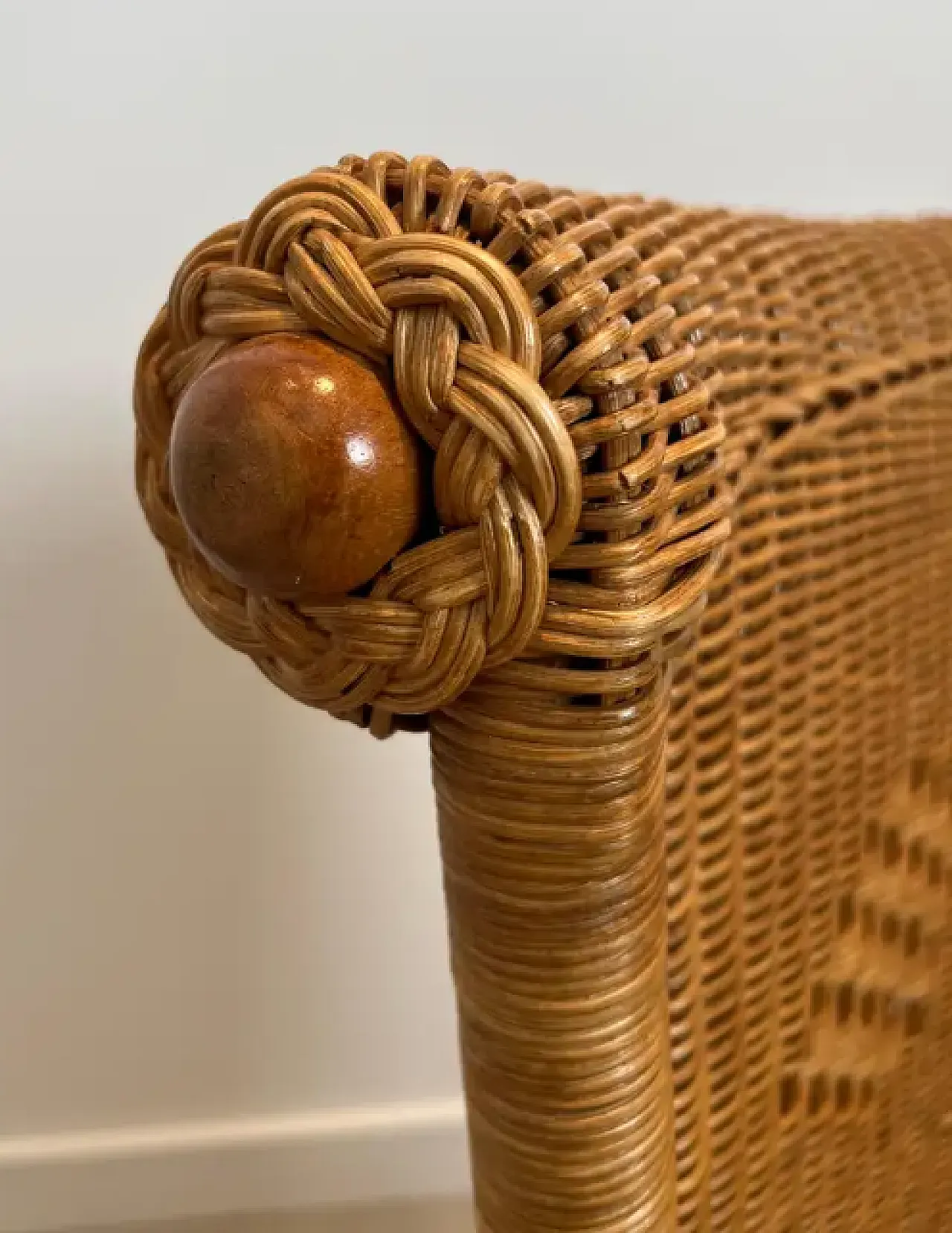 6 Sedie in rattan e legno, anni '70 8