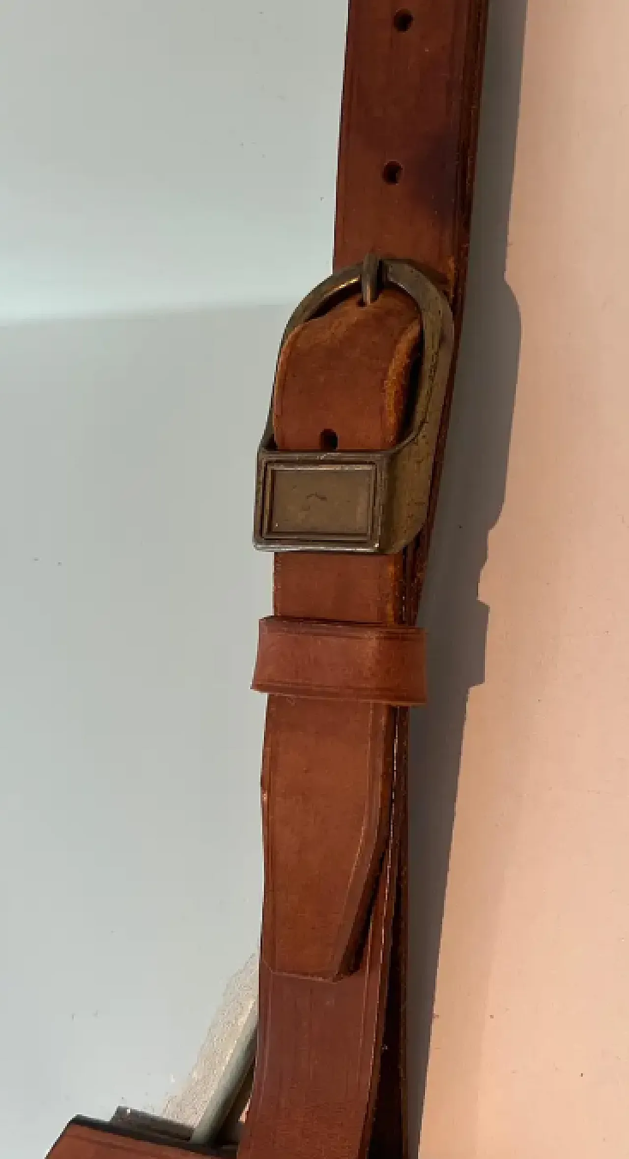 Leather mirror in the style of Jacques Adnet, 1950s 7